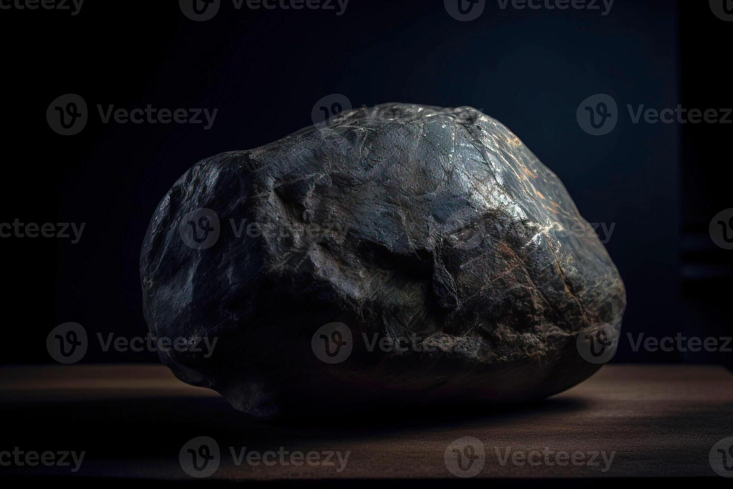 jeremejevite est une rare précieux Naturel géologique pierre eremeite sur une noir Contexte dans faible clé. ai généré. photo