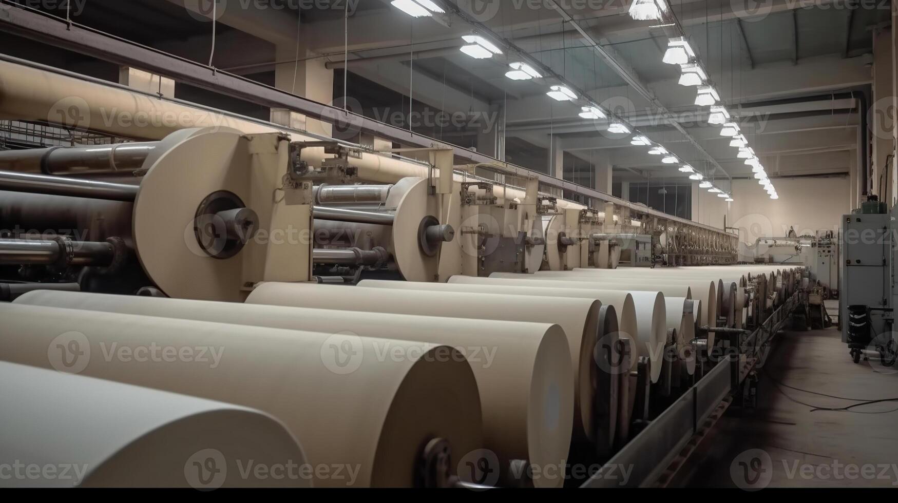Rouleaux de industriel coton en tissu pour Vêtements tissu textile fabrication , ai généré image photo