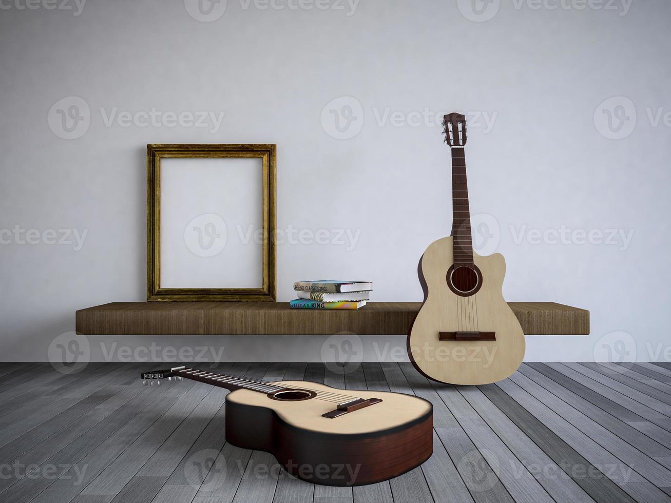 Guitares 3D dans la chambre photo