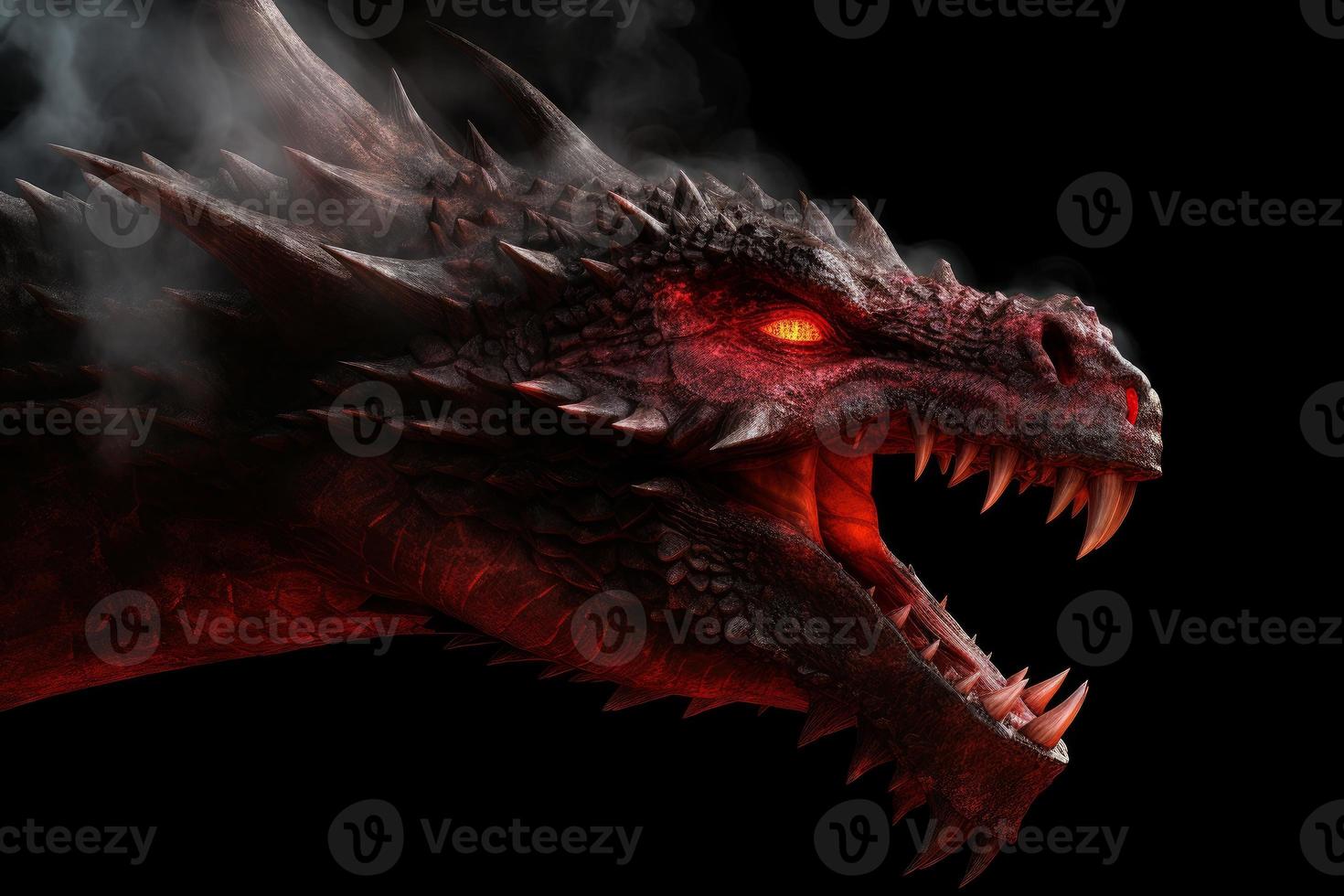 dragon tête Feu. produire ai photo