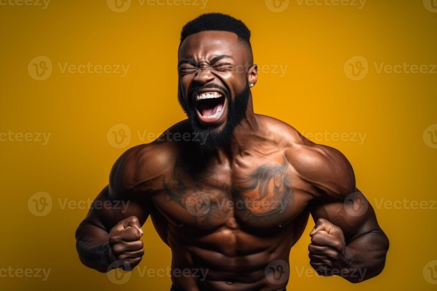 ai génératif portrait de une Beau musclé homme photo