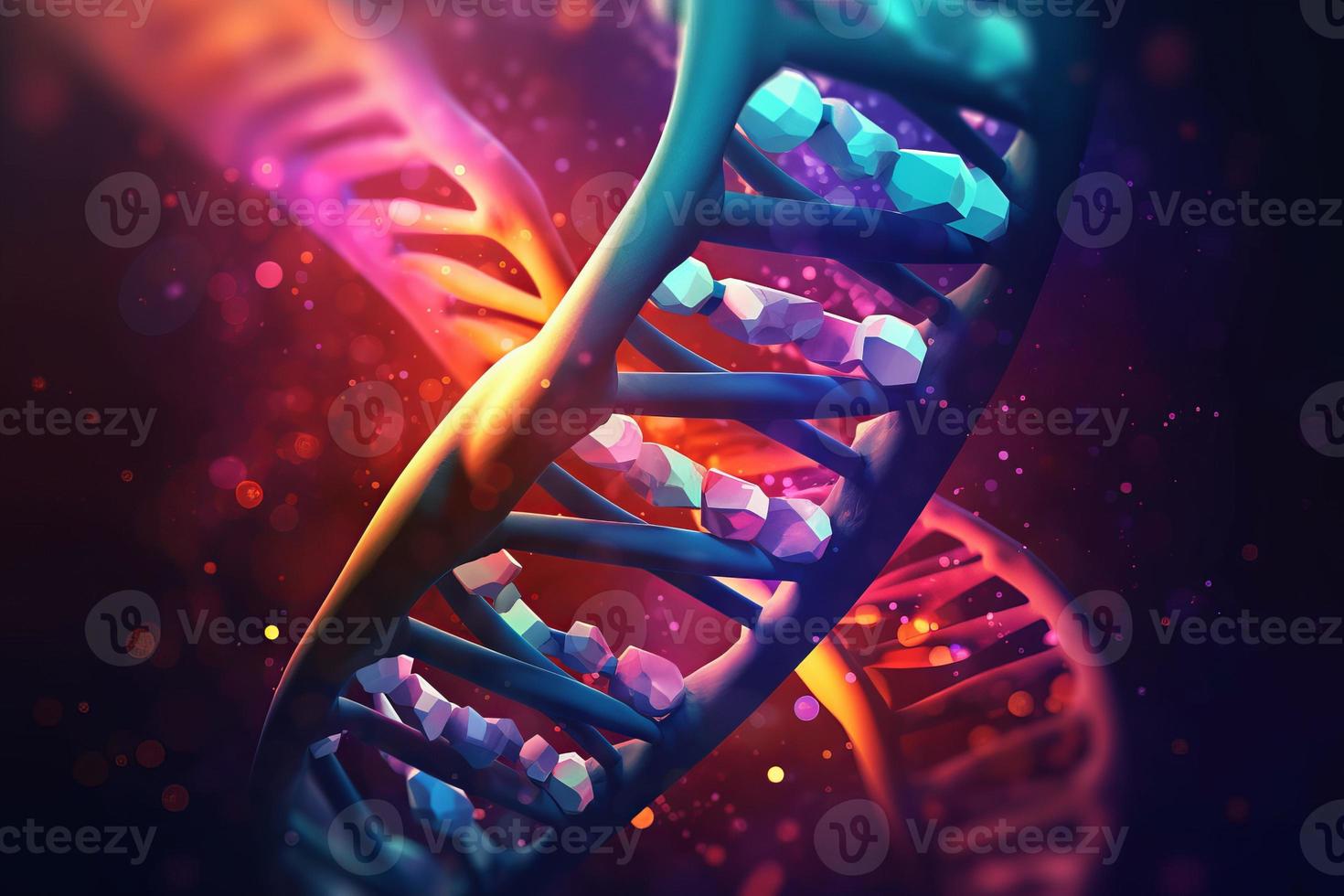 coloré ADN molécule. produire ai photo