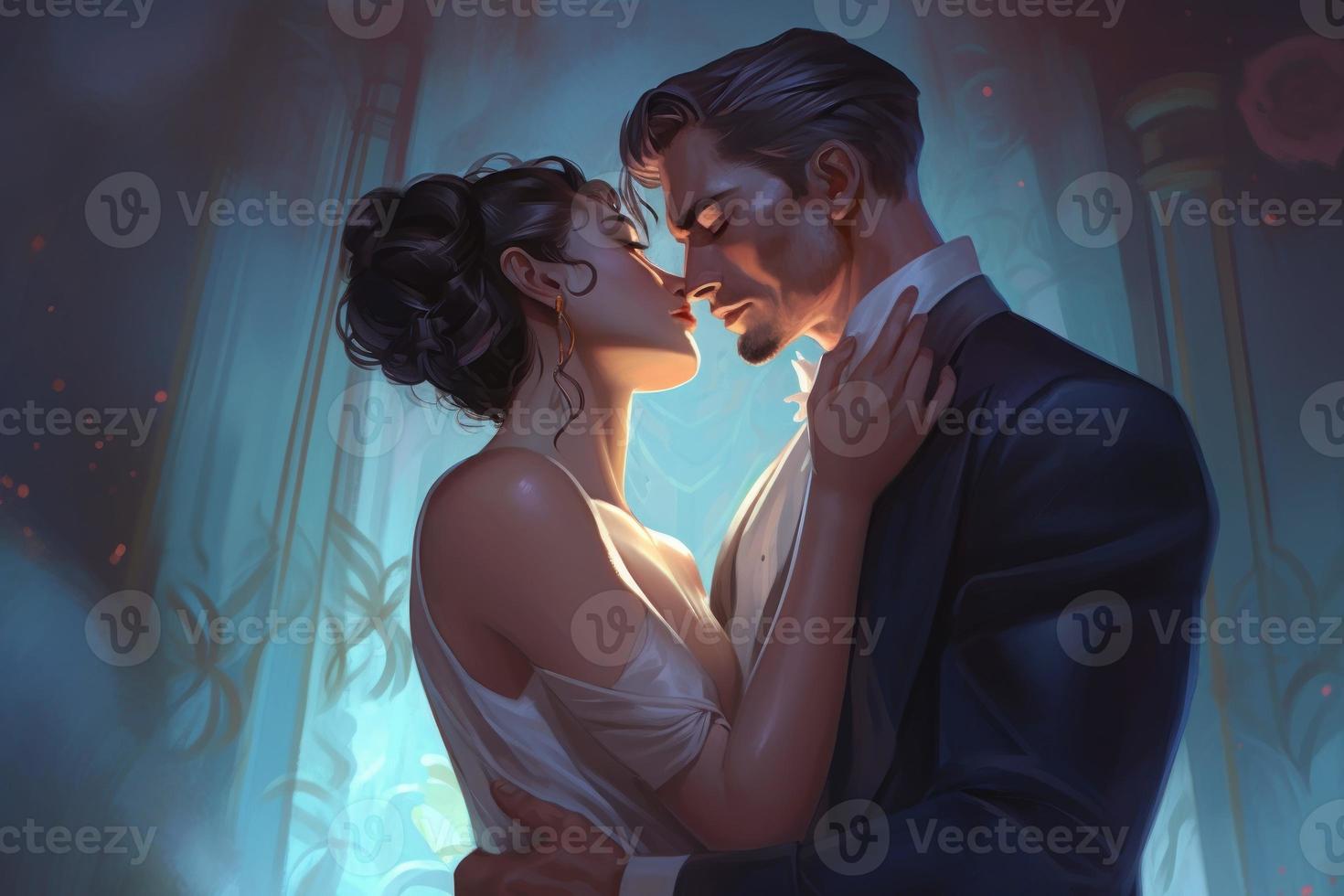homme et femme embrasser mariage. produire ai photo