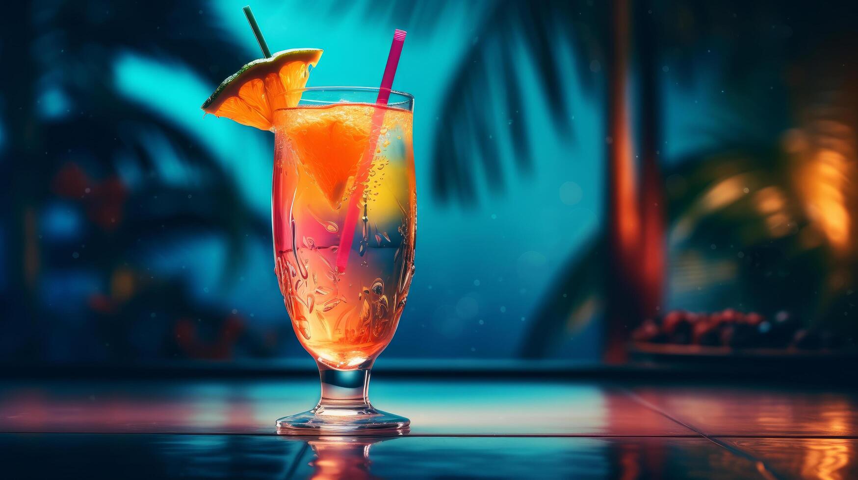 été vif Contexte avec cocktail. illustration ai génératif photo