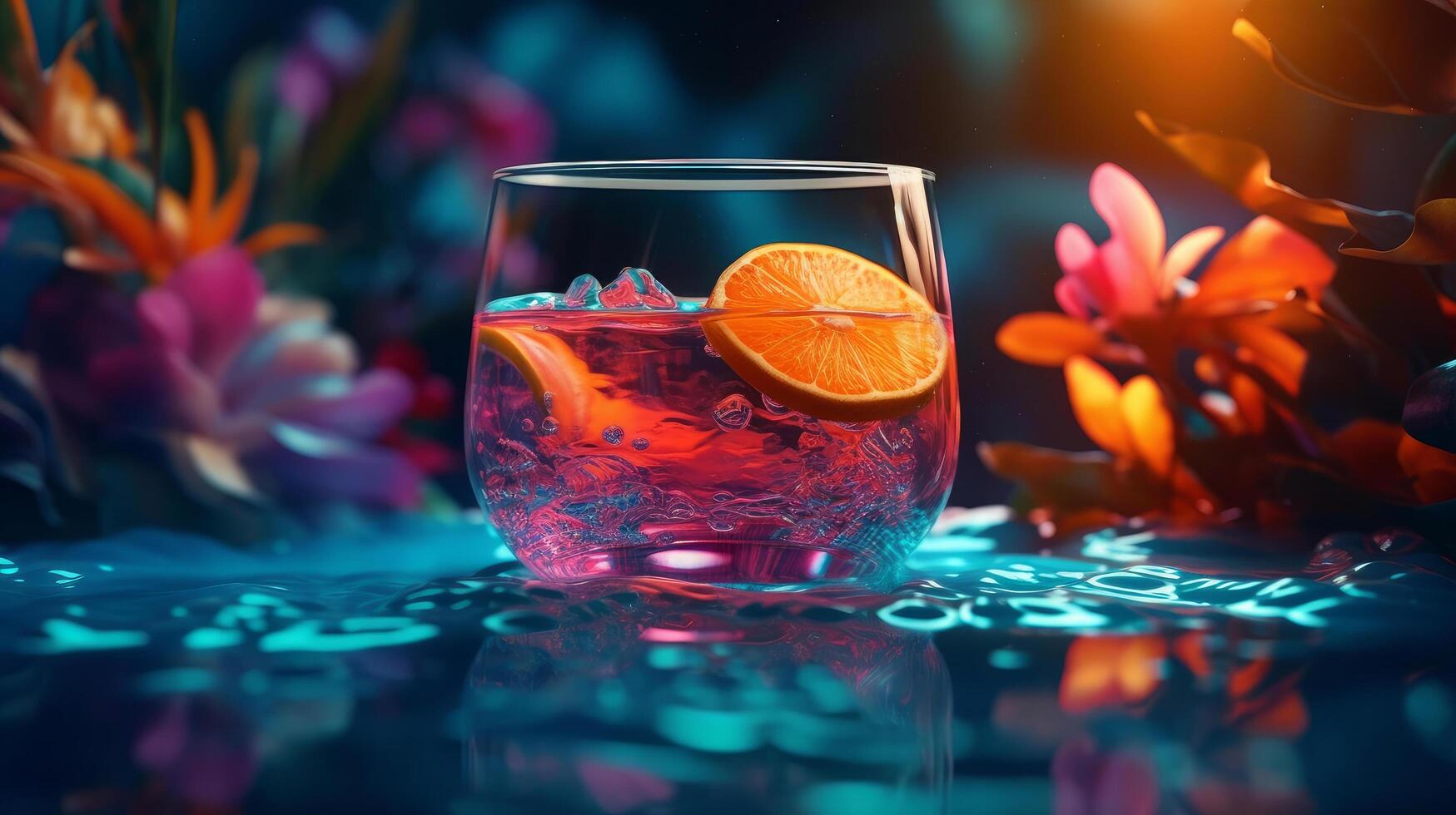 été vif Contexte avec cocktail. illustration ai génératif photo