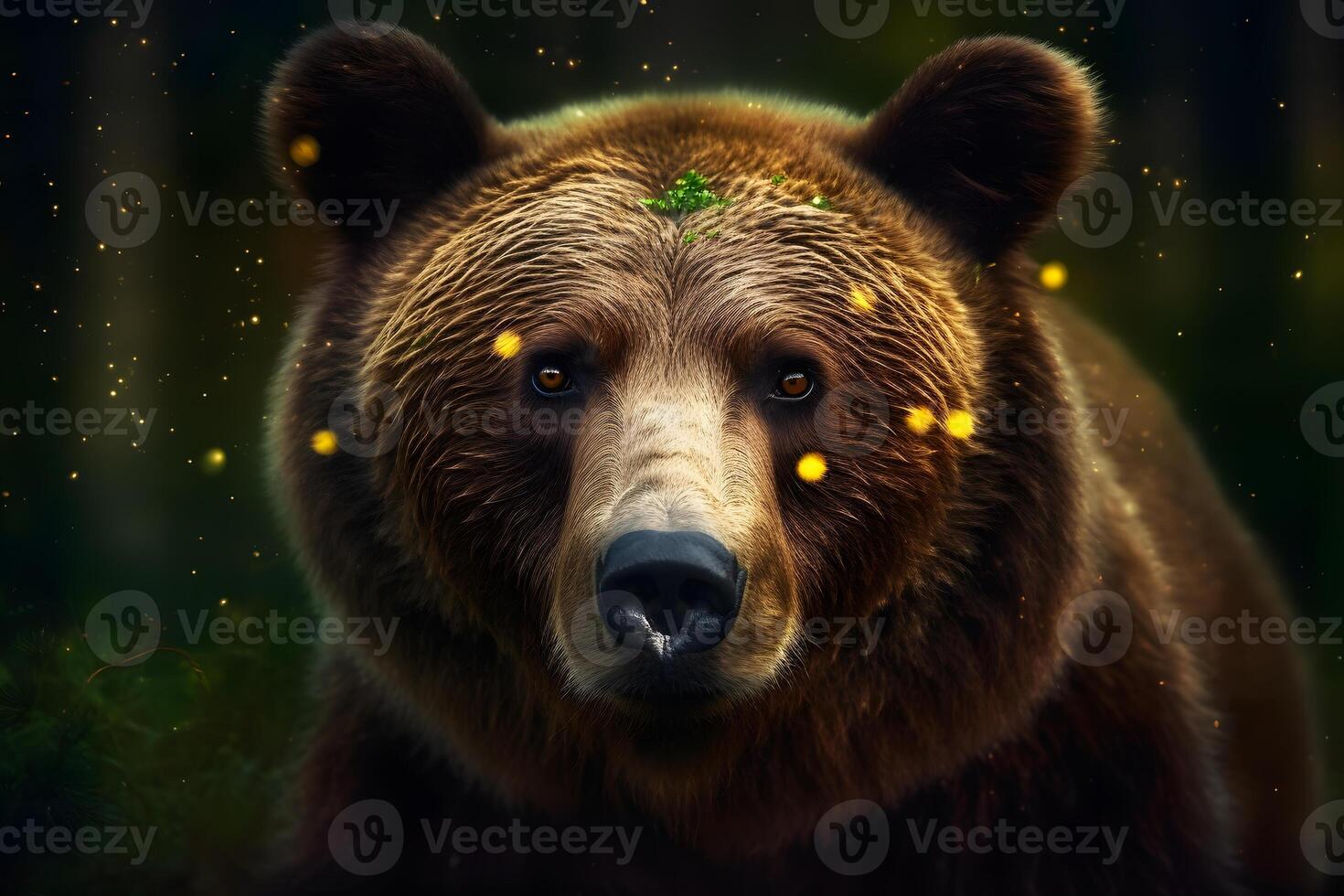fermer portrait de une européen marron ours. neural réseau ai généré photo