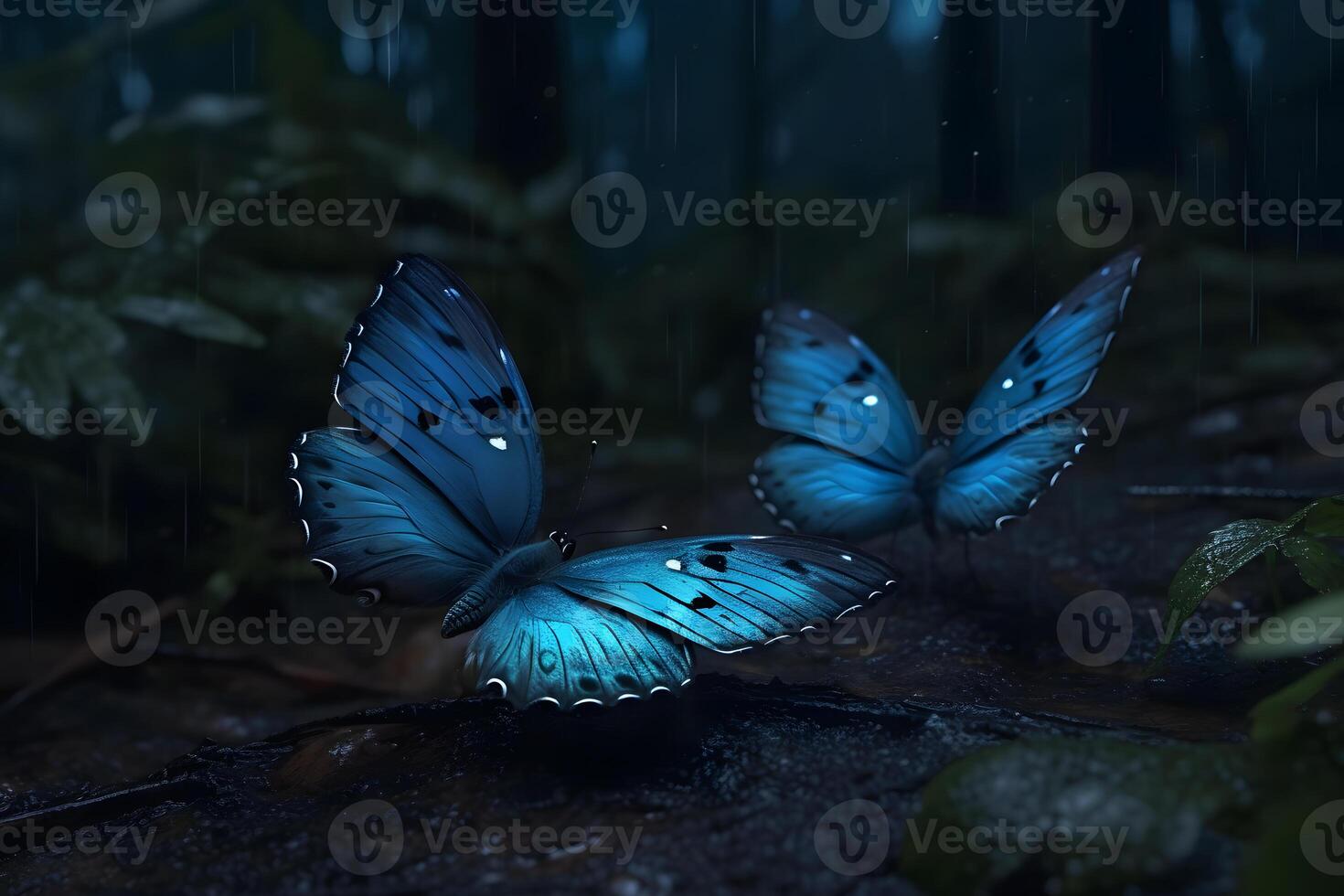 bleu morpho papillons. neural réseau ai généré photo