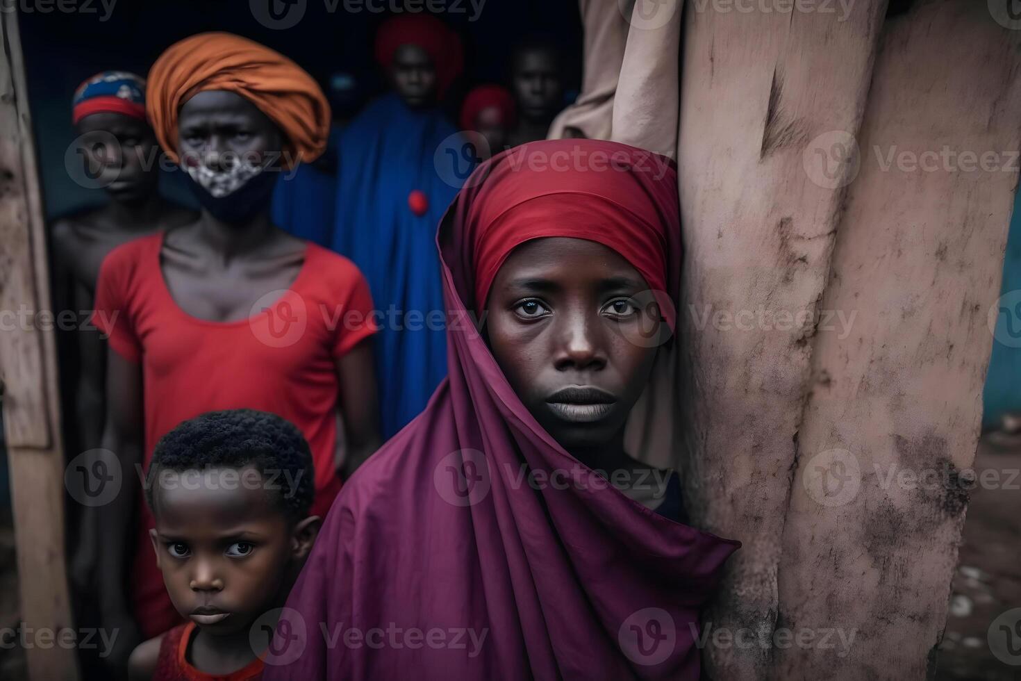 magnifique africain femmes dans ethnique coiffes. neural réseau ai généré photo