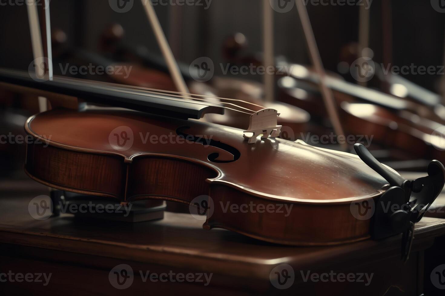 une violon dans un orchestre. ai généré photo