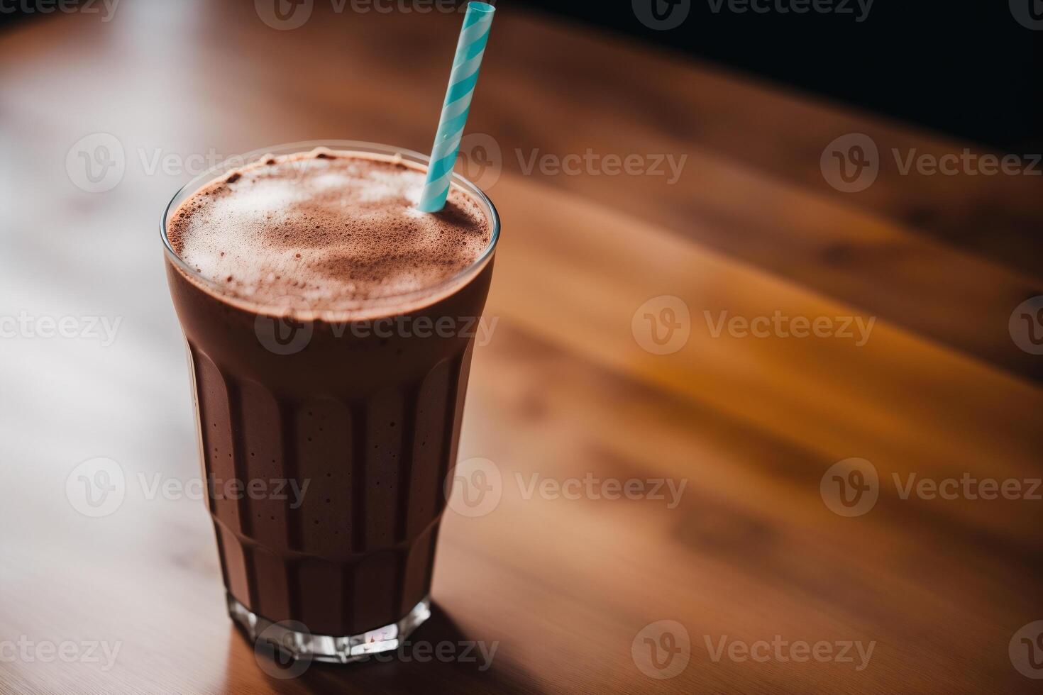 une verre de Milk-shake avec fouetté crème et mûres. fraise Milk-shake, framboise Milk-shake. génératif ai photo