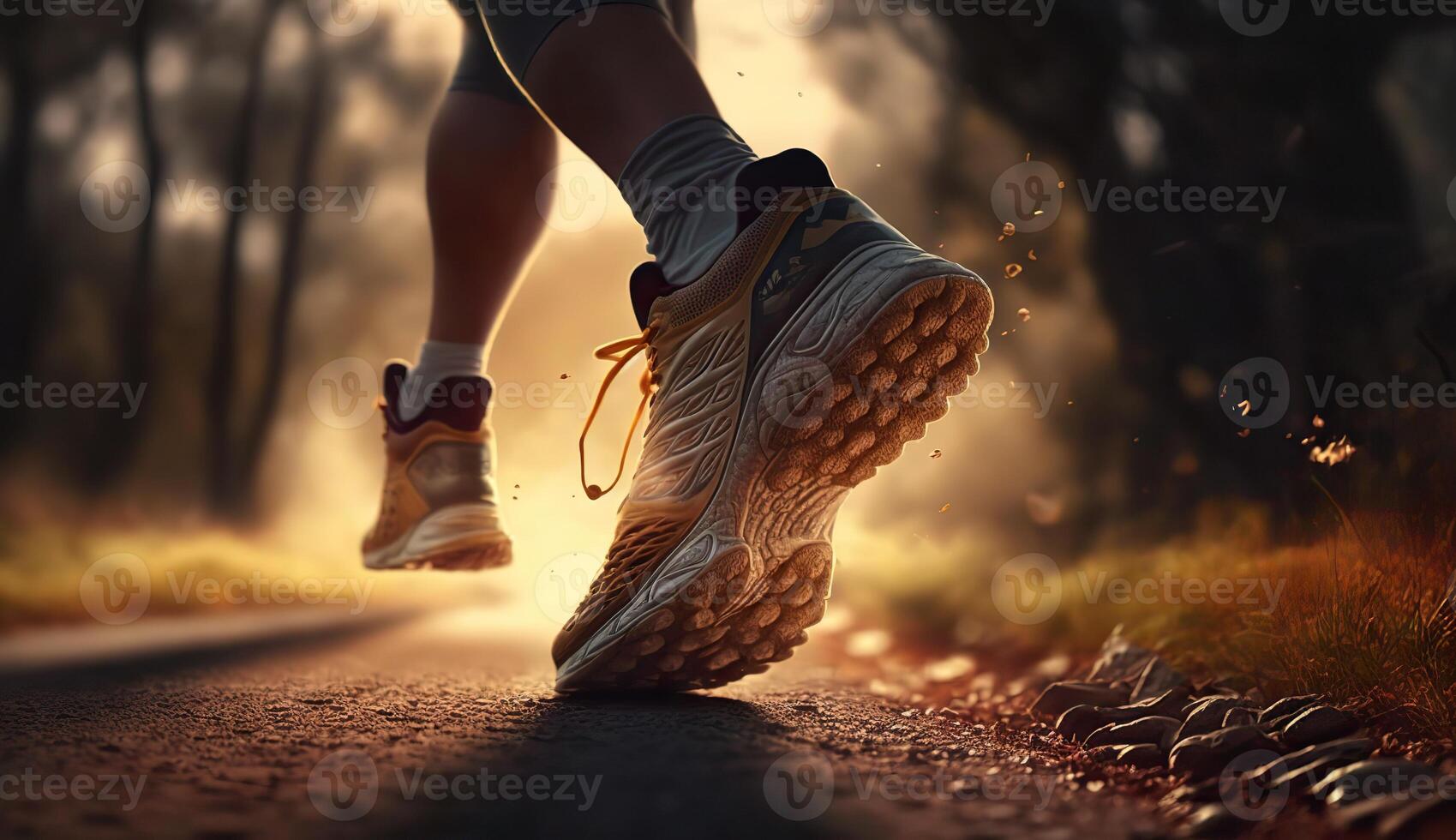 ai génératif. ai généré. photo coup réaliste de fonctionnement le jogging en marchant la personne dans le Urbain ville parc. Extérieur aventure sport ambiance. graphique art