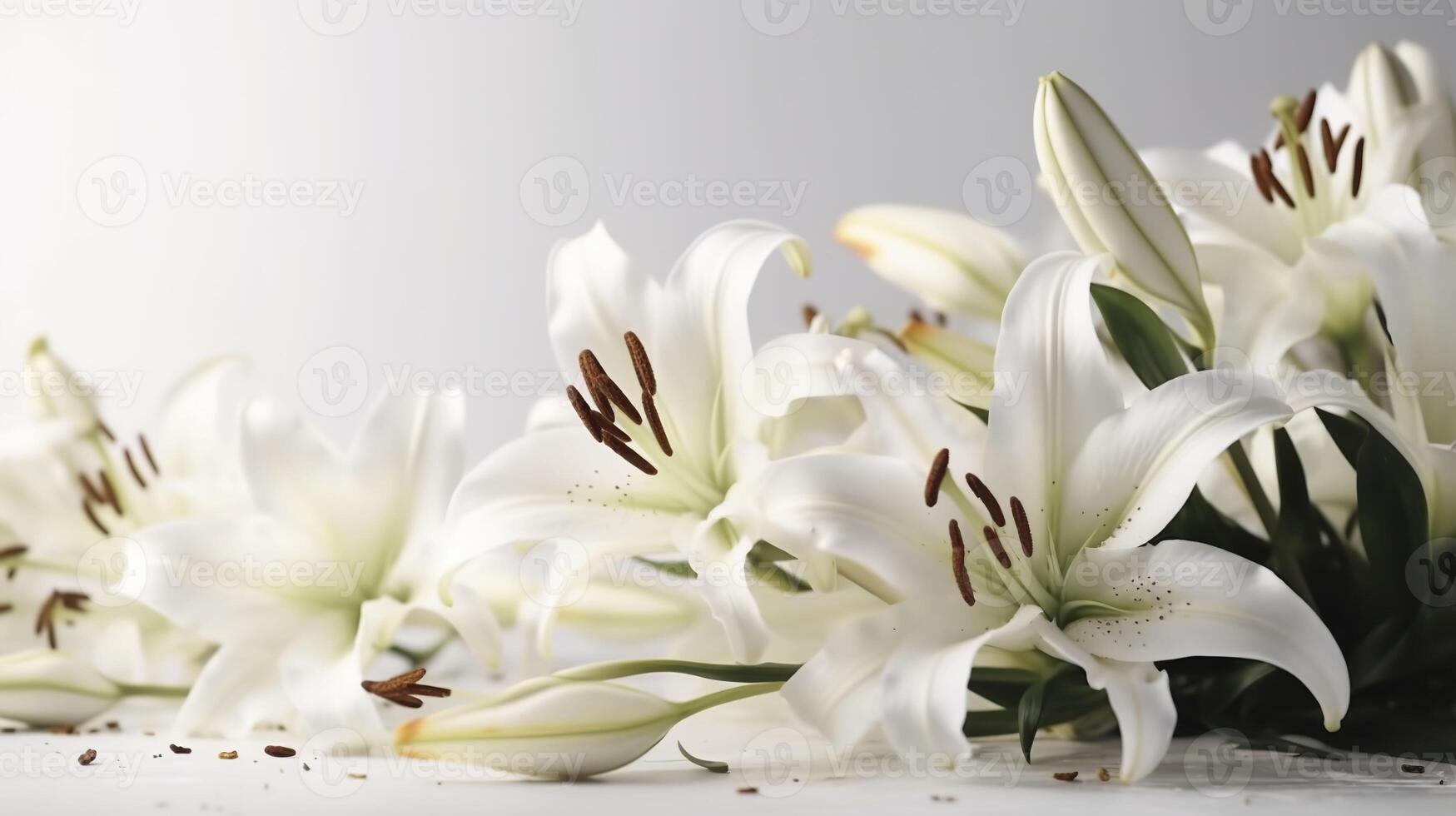 magnifique blanc fleurs de lys. génératif ai. photo