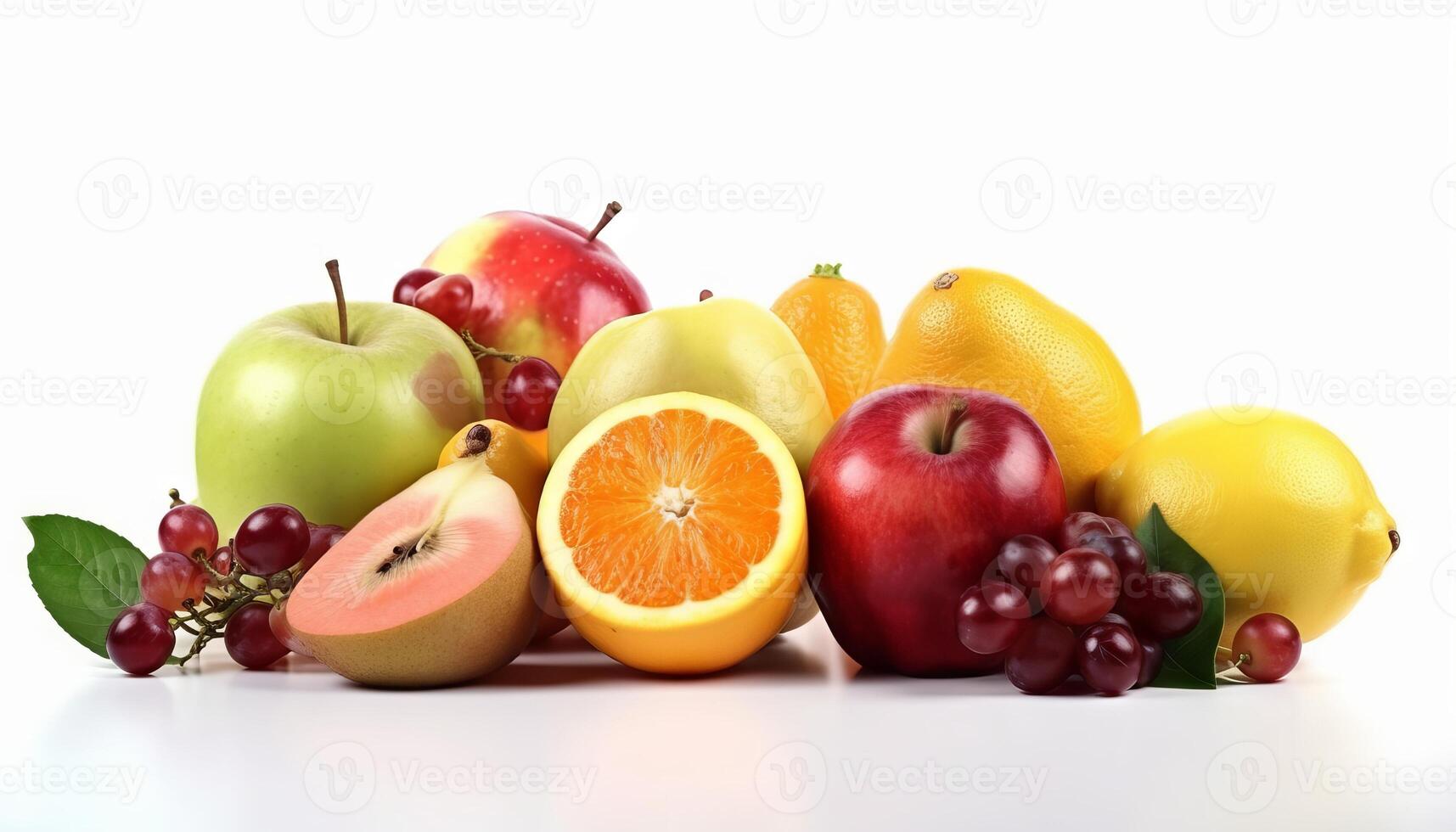 Frais des fruits isolé sur blanc Contexte. génératif ai photo