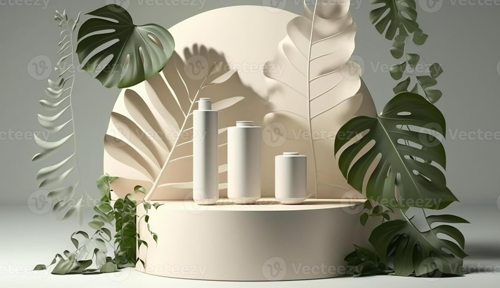 3d blanc podium pour beauté soin de la peau des produits afficher. supporter à spectacle cosmétique produit. ai généré. photo