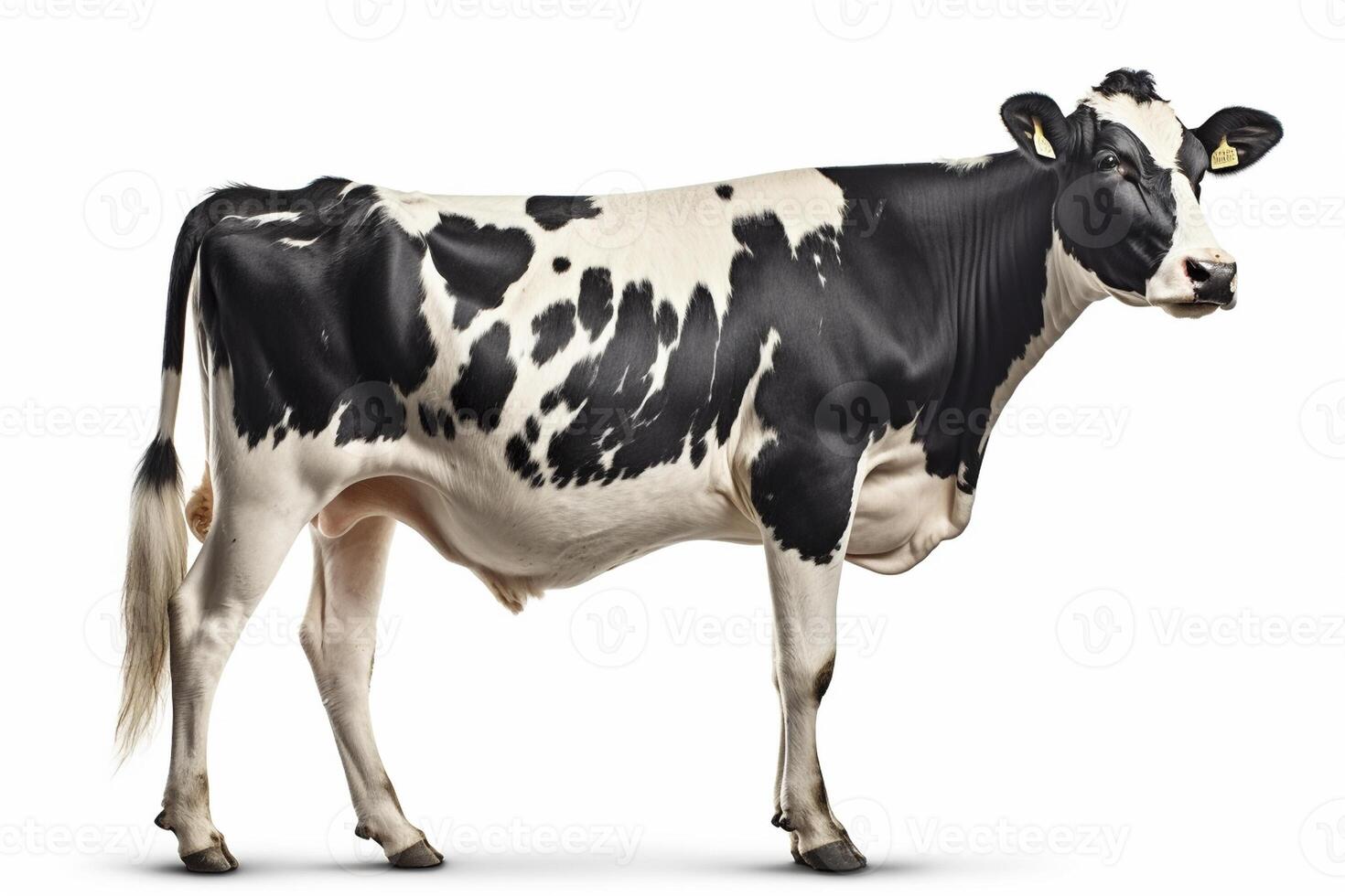 Holstein vache sur blanc arrière-plan, établi avec génératif ai photo