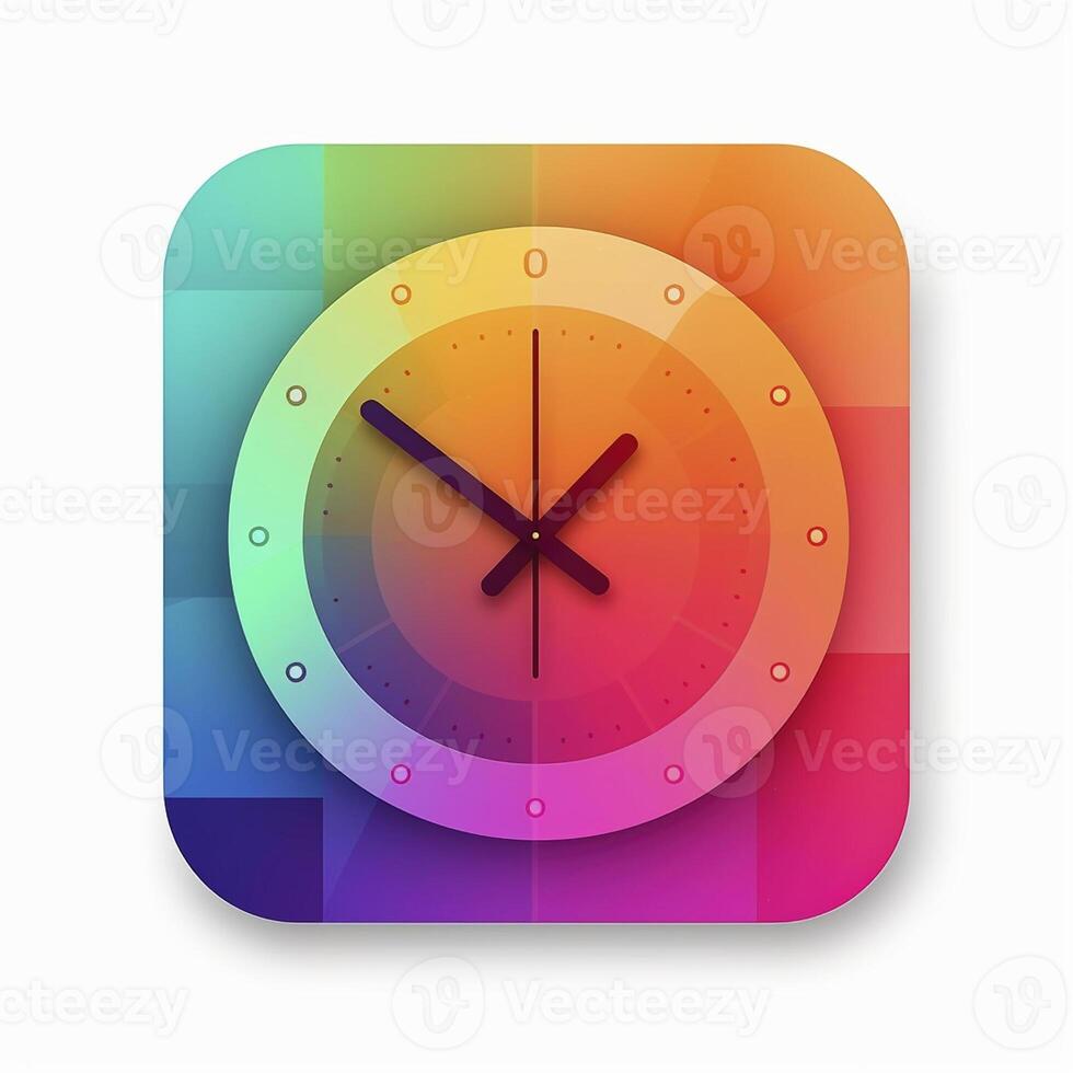 icône avec l'horloge pour application, établi avec génératif ai photo