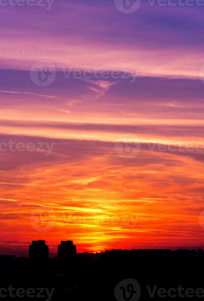 ville le coucher du soleil Contexte photo