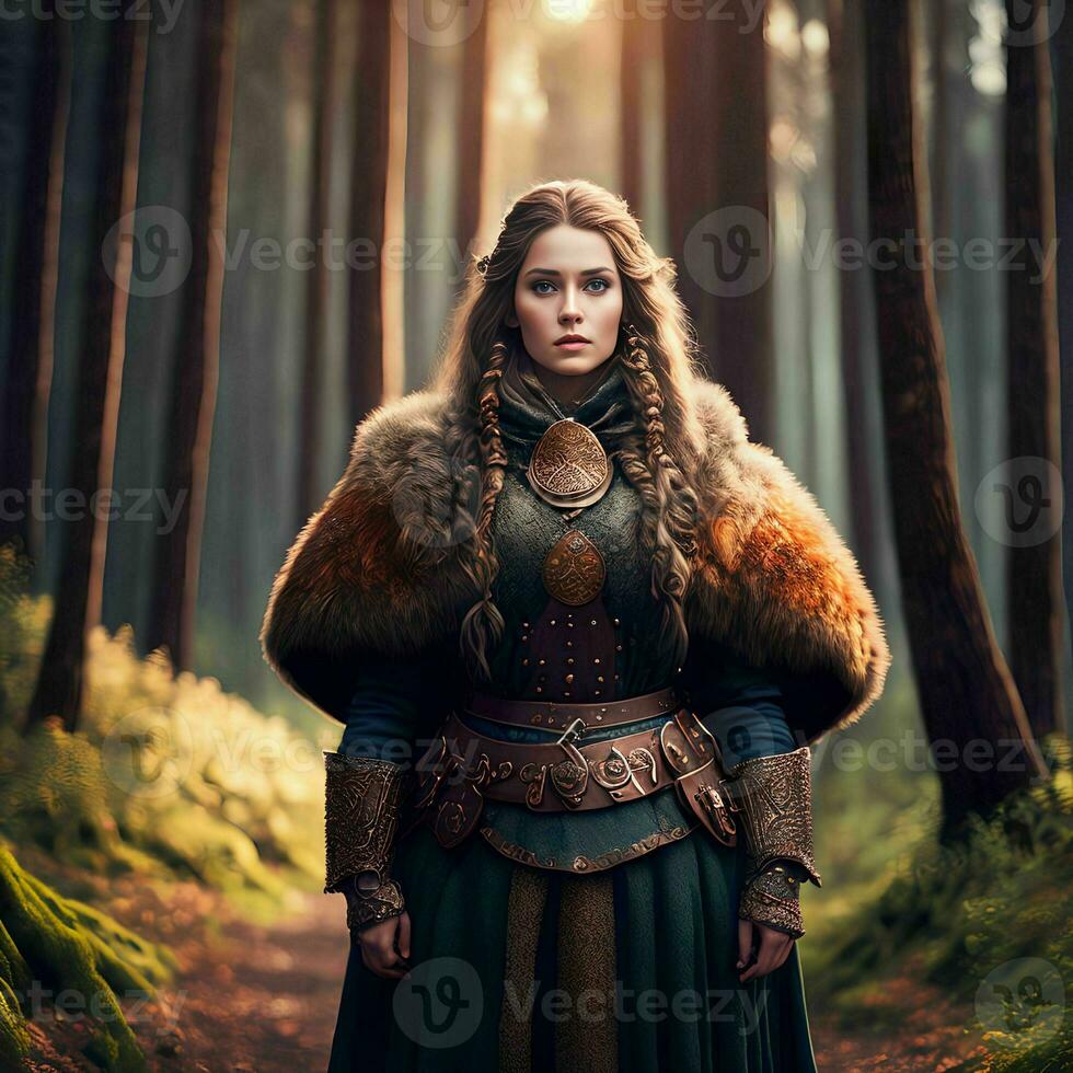 Femme guerrière viking magique ultra magnifique · Creative Fabrica