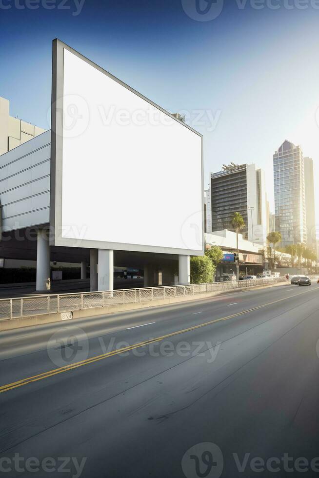 futuriste ville panneau d'affichage créer une Vide Toile pour votre suivant La publicité campagne photo