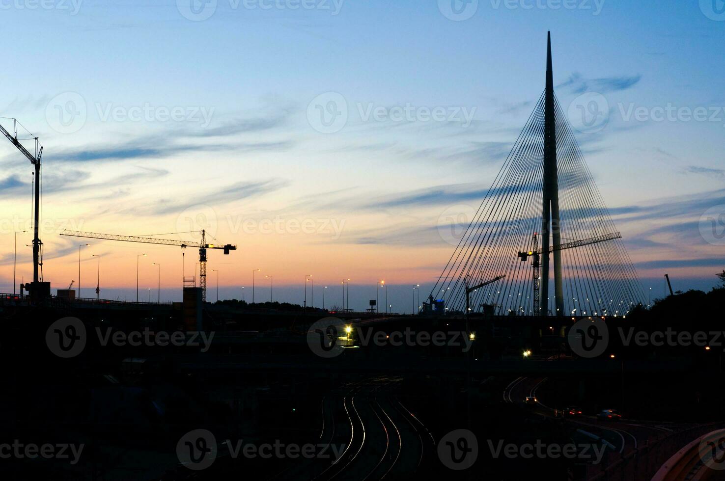 le coucher du soleil pont vue photo