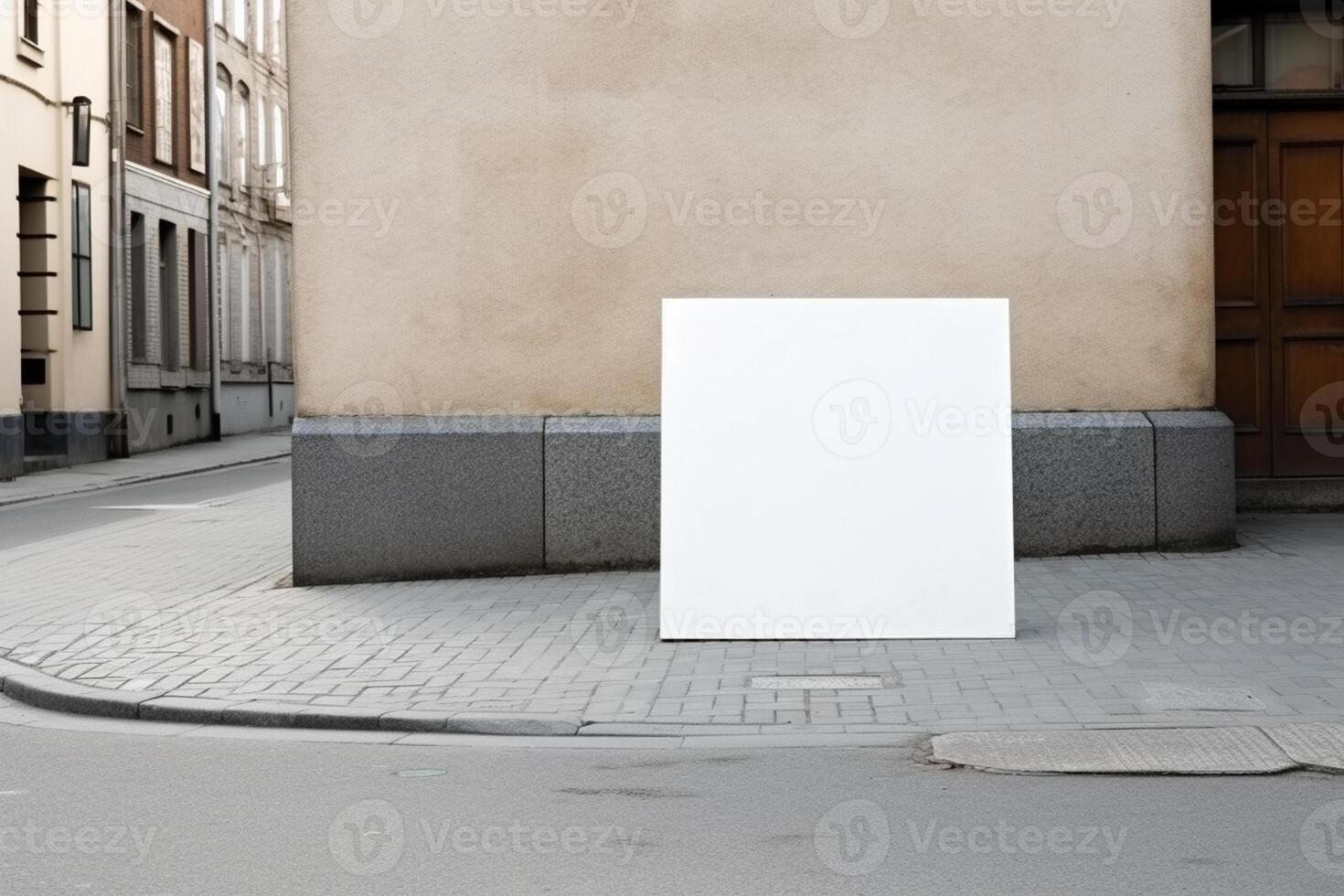 ai génératif une Vide blanc signe planche maquette isolé à l'extérieur photo