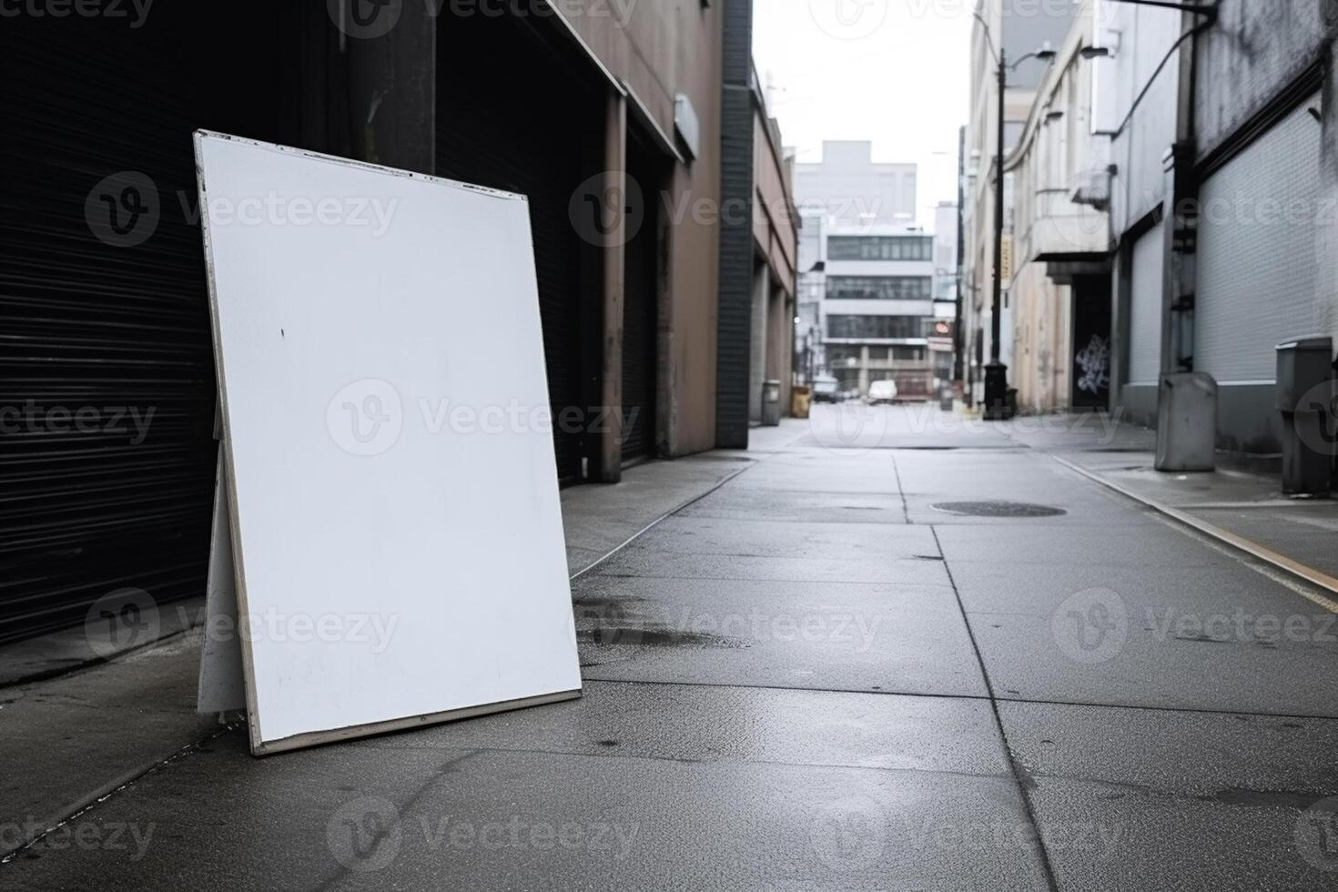 ai génératif une Vide blanc signe planche maquette isolé à l'extérieur photo