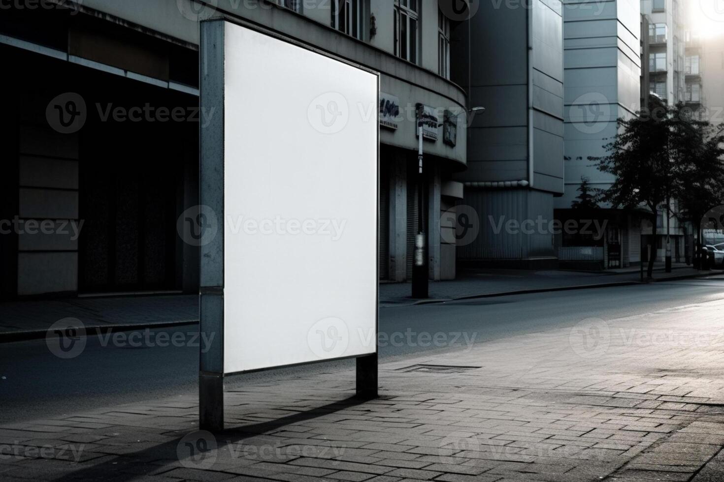 ai génératif une Vide blanc signe planche maquette isolé à l'extérieur photo