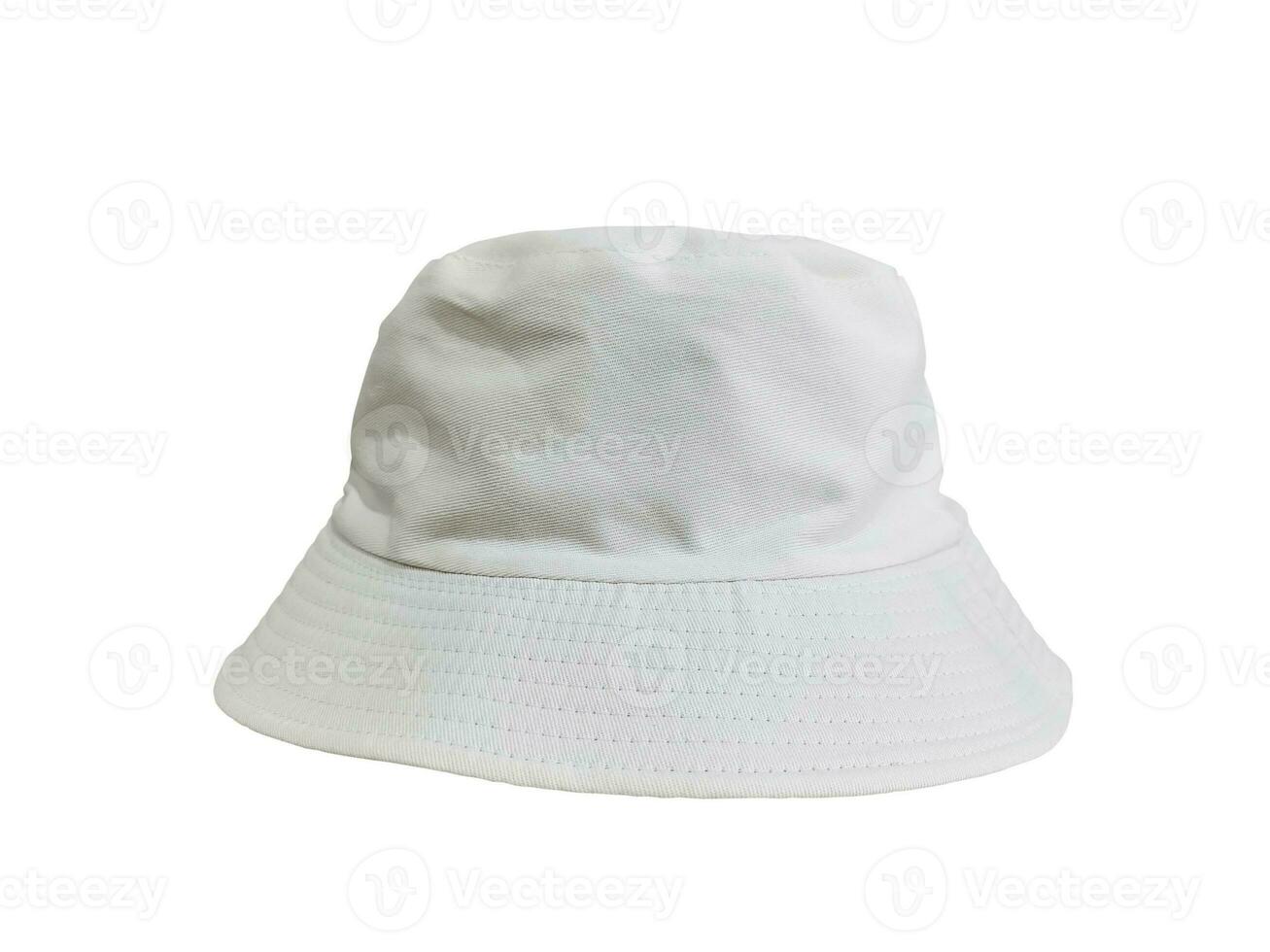 Chapeau de seau blanc isolé sur fond blanc photo