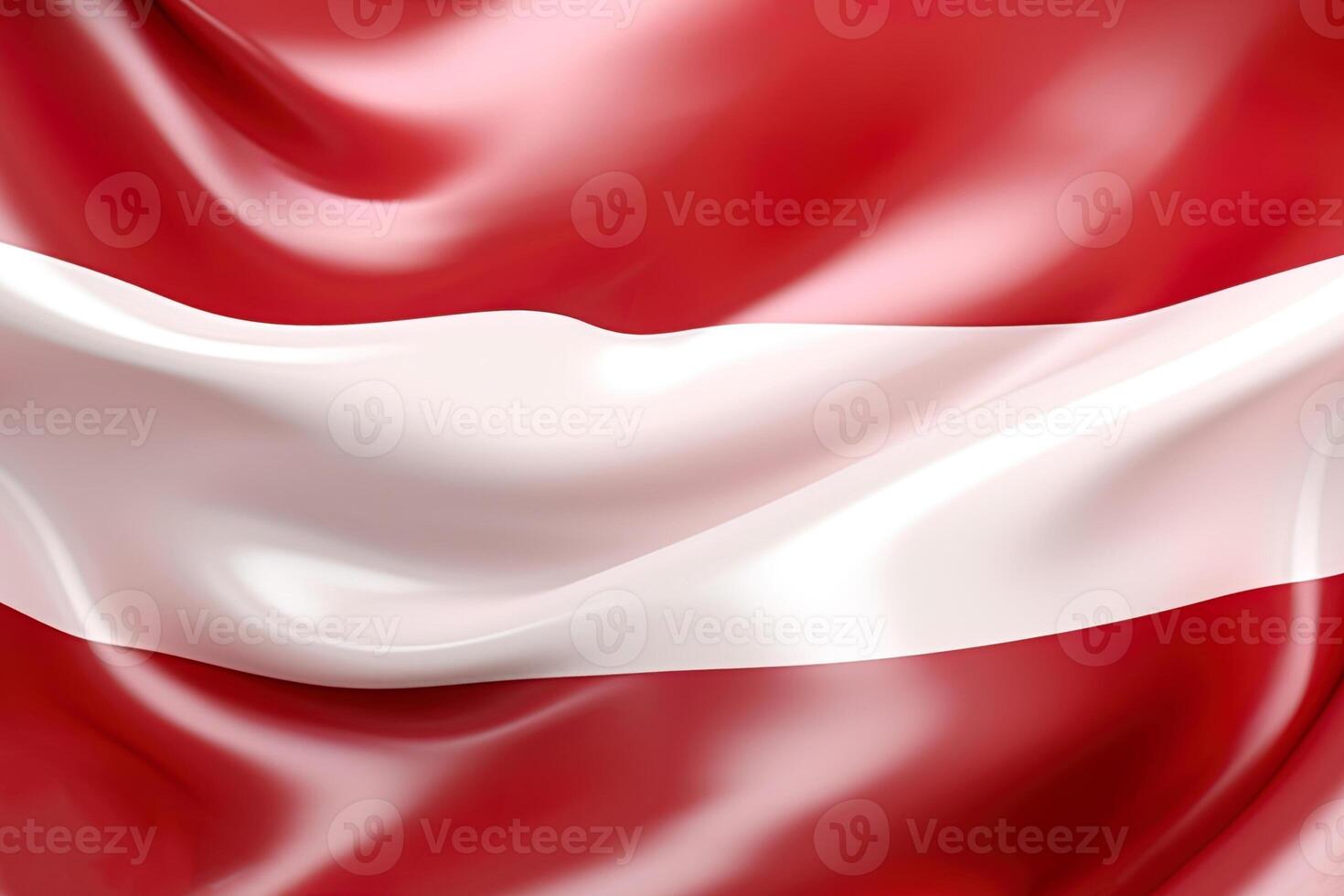rouge et blanc arrière-plan, agitant le nationale drapeau de L'Autriche, agité une très détaillé fermer. ai généré photo