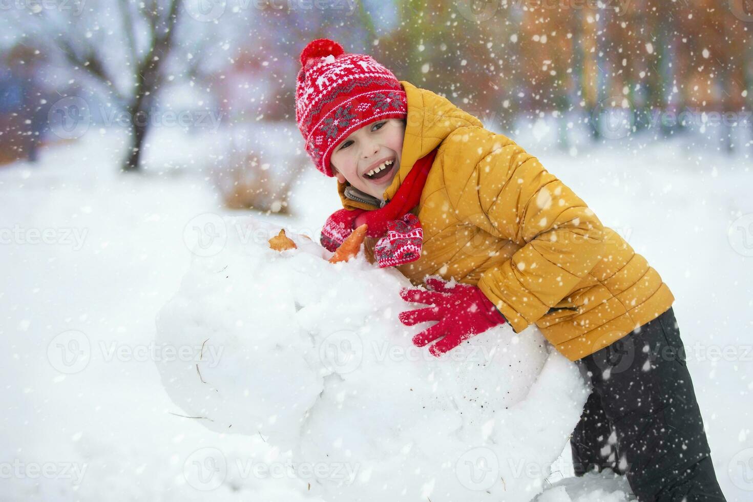 Petit Garçon Dans L'habillement D'hiver Marchant Dans La Neige, Vue Du Dos  Image stock - Image du gens, personne: 85892849