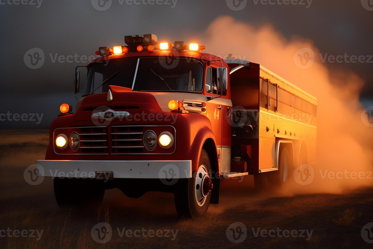 Feu un camion dans le brûlant est Terre journée. ai généré photo