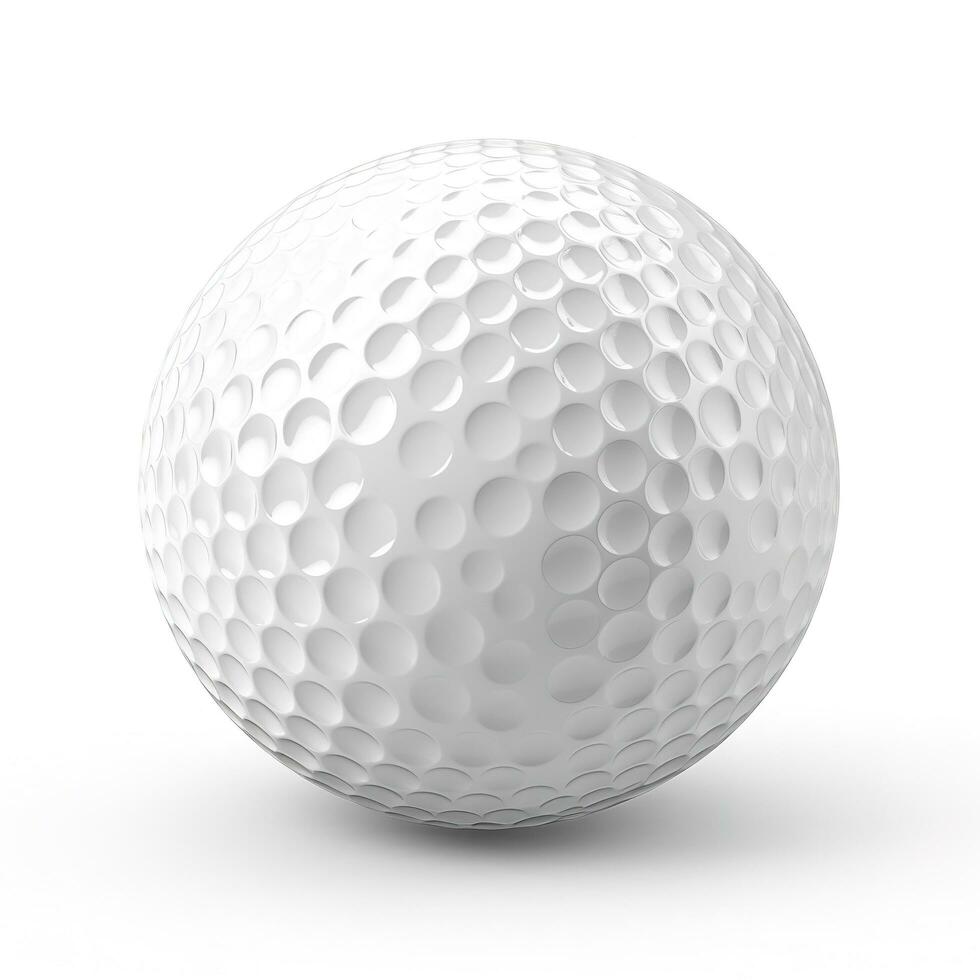 le golf Balle isolé sur blanc arrière-plan, 3d le rendu, produire ai photo