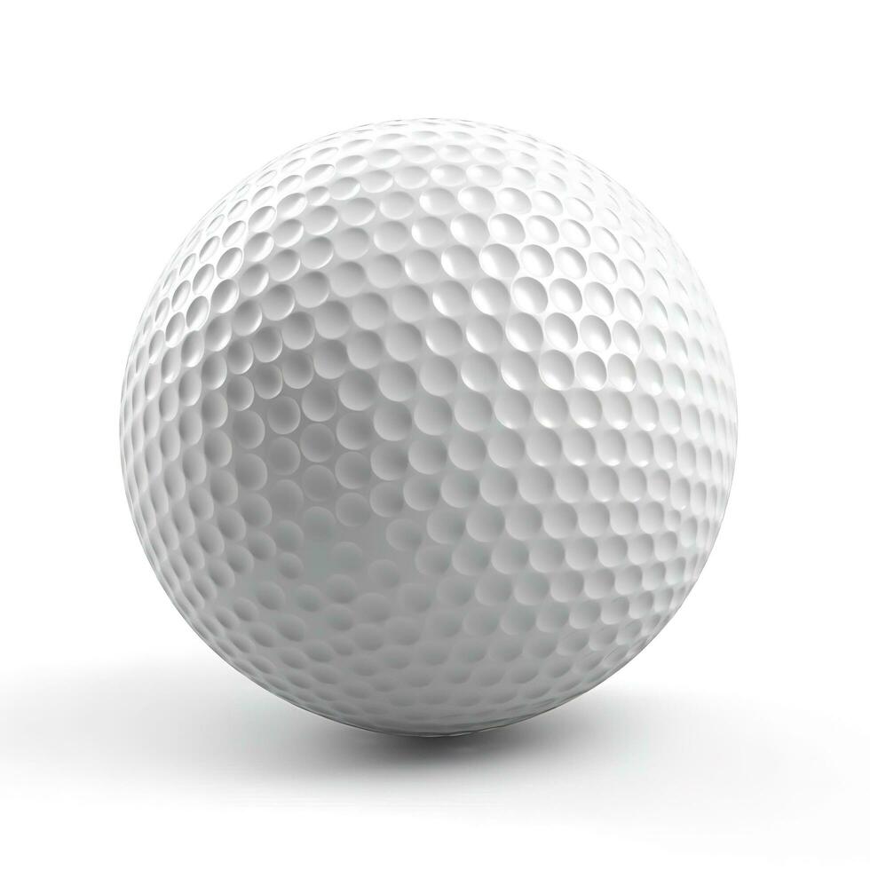 le golf Balle isolé sur blanc arrière-plan, 3d le rendu, produire ai photo