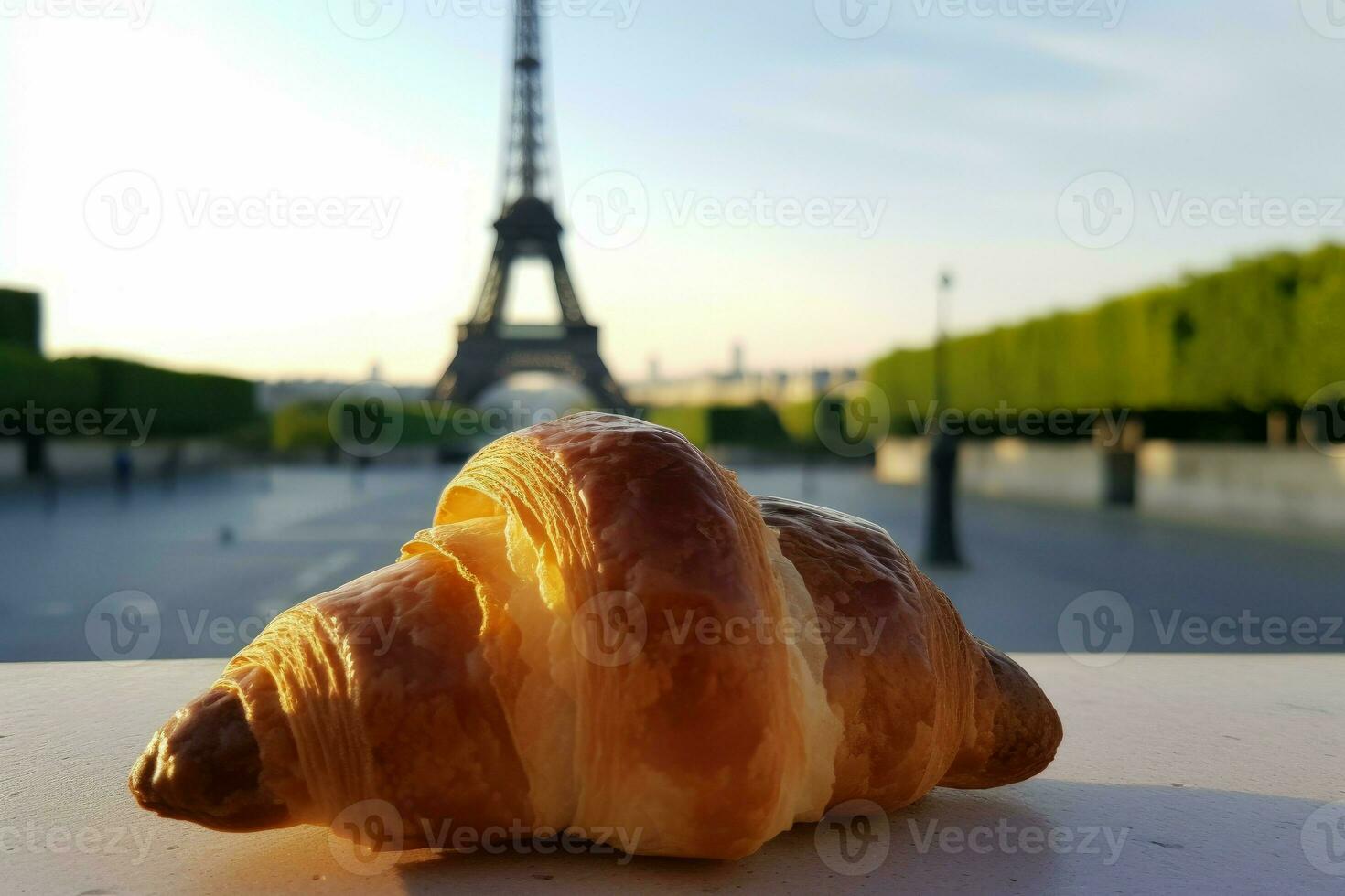 Paris croissant aliments. produire ai photo