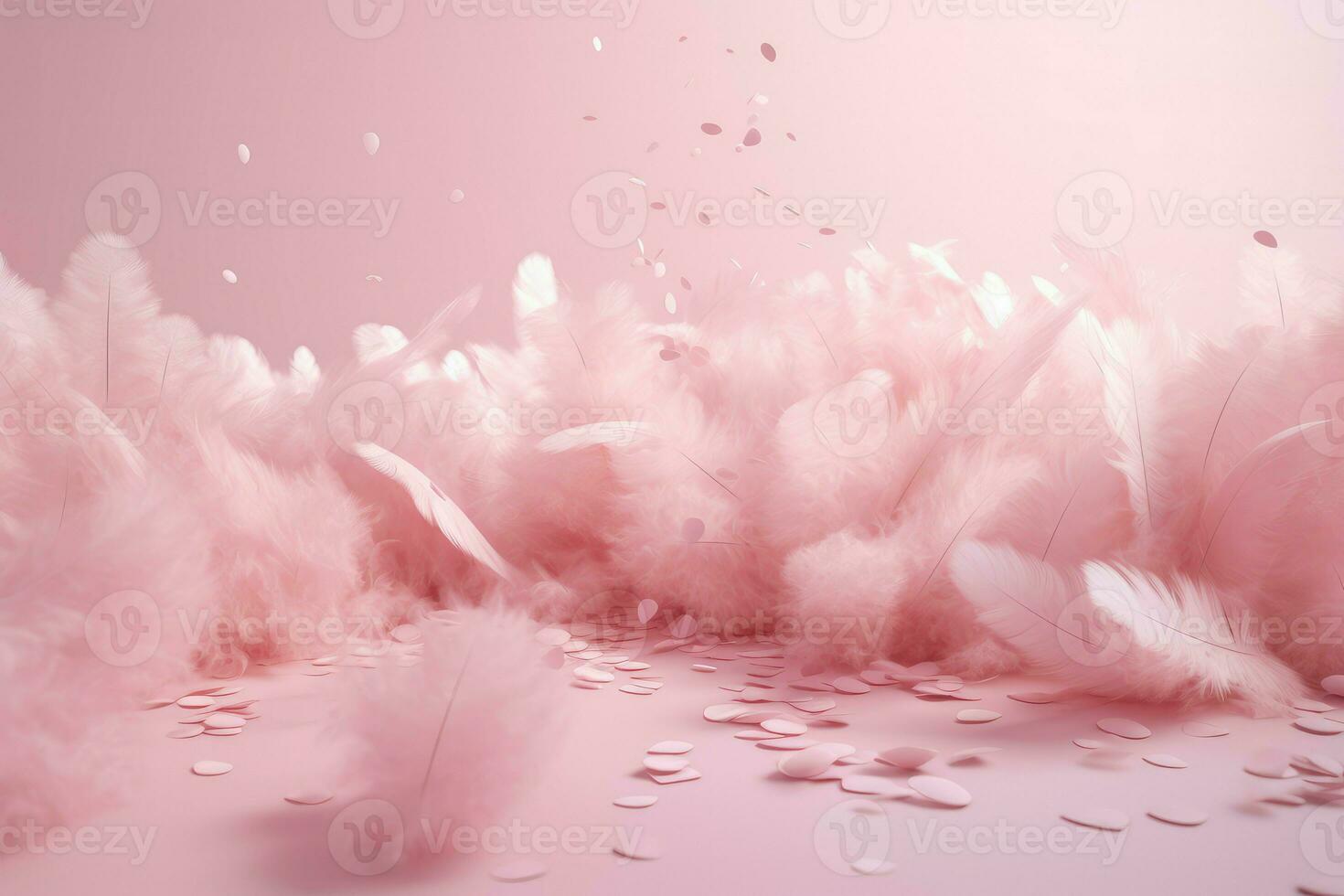 petit duveteux rose plumes. produire ai photo