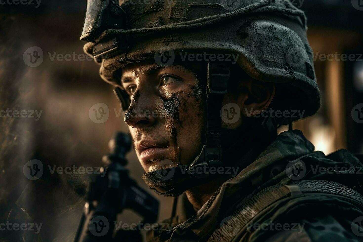 Jeune guerre soldat. produire ai photo
