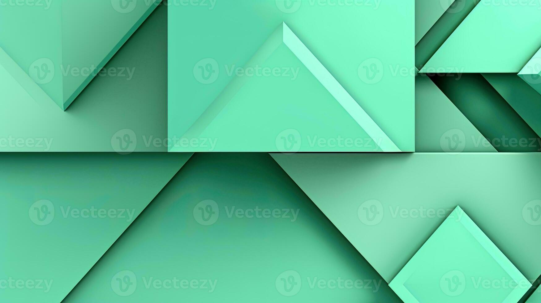 abstrait géométrique Contexte avec Triangles dans vert couleurs. 3d le rendu. photo