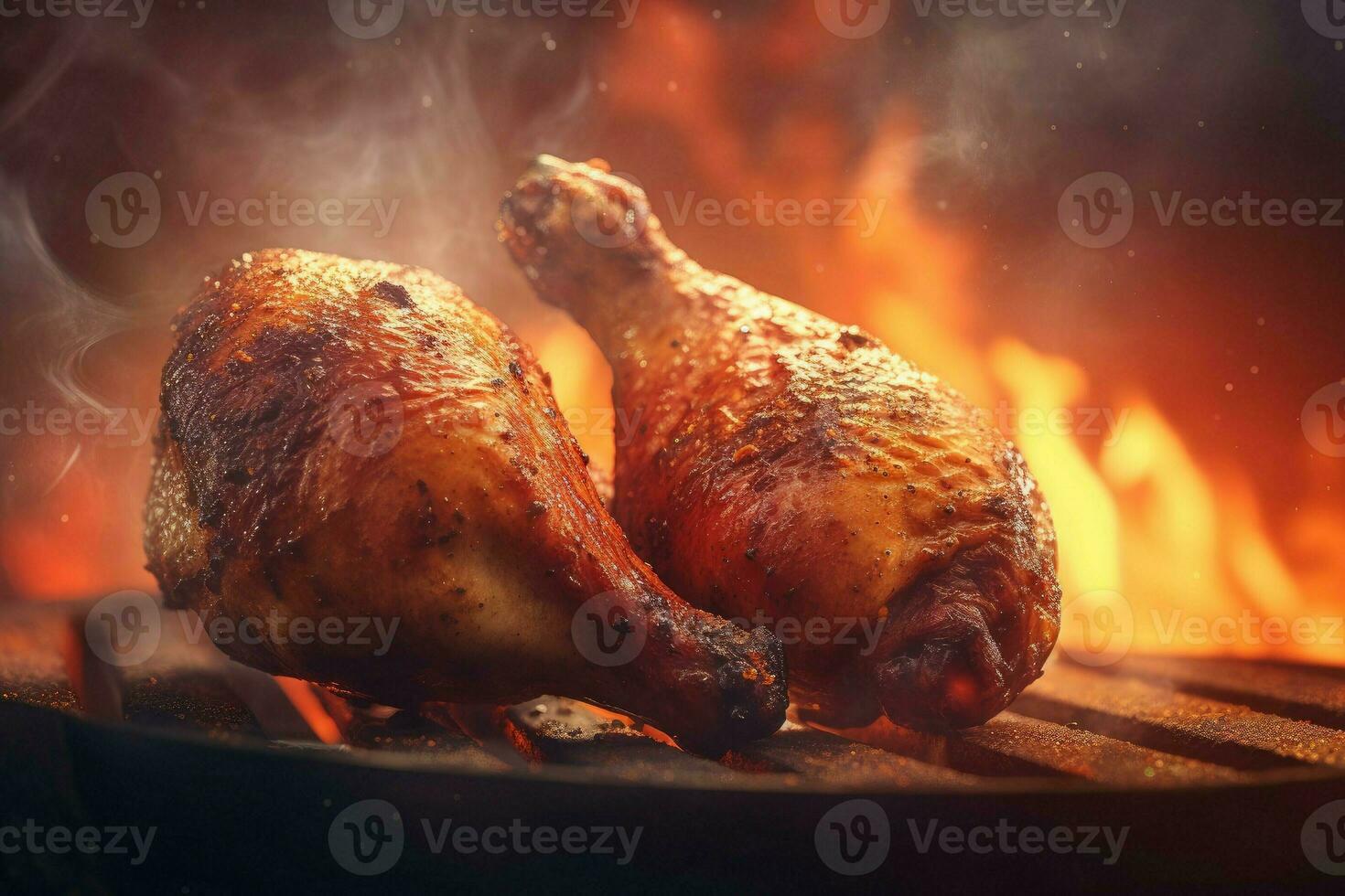 poulet pilons grillé aliments. produire ai photo