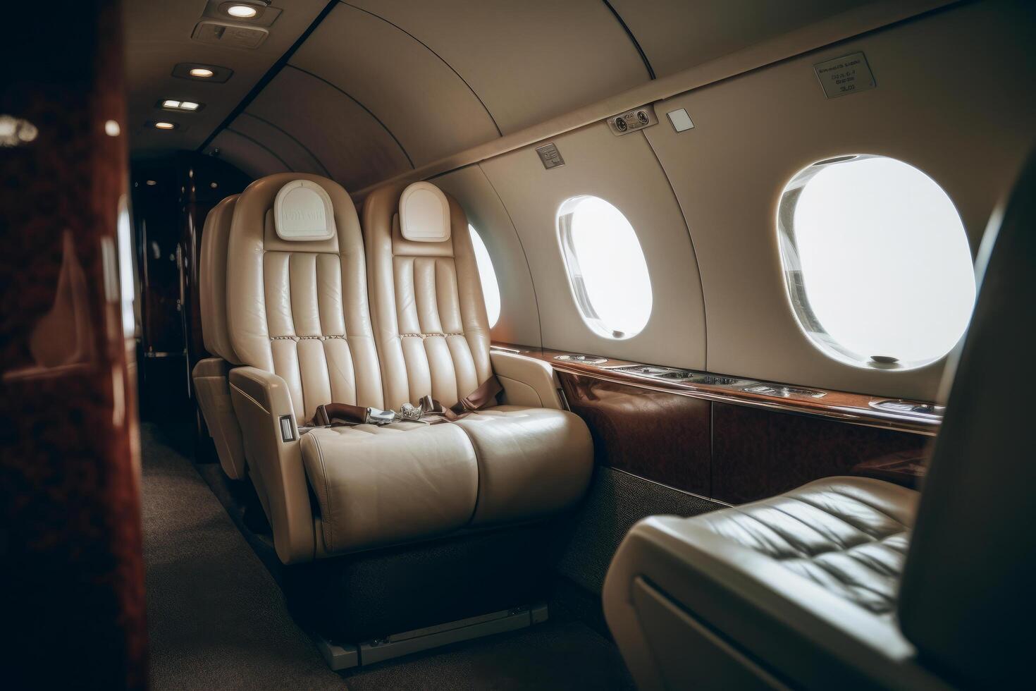 intérieur de luxueux privé jet illustration ai génératif photo