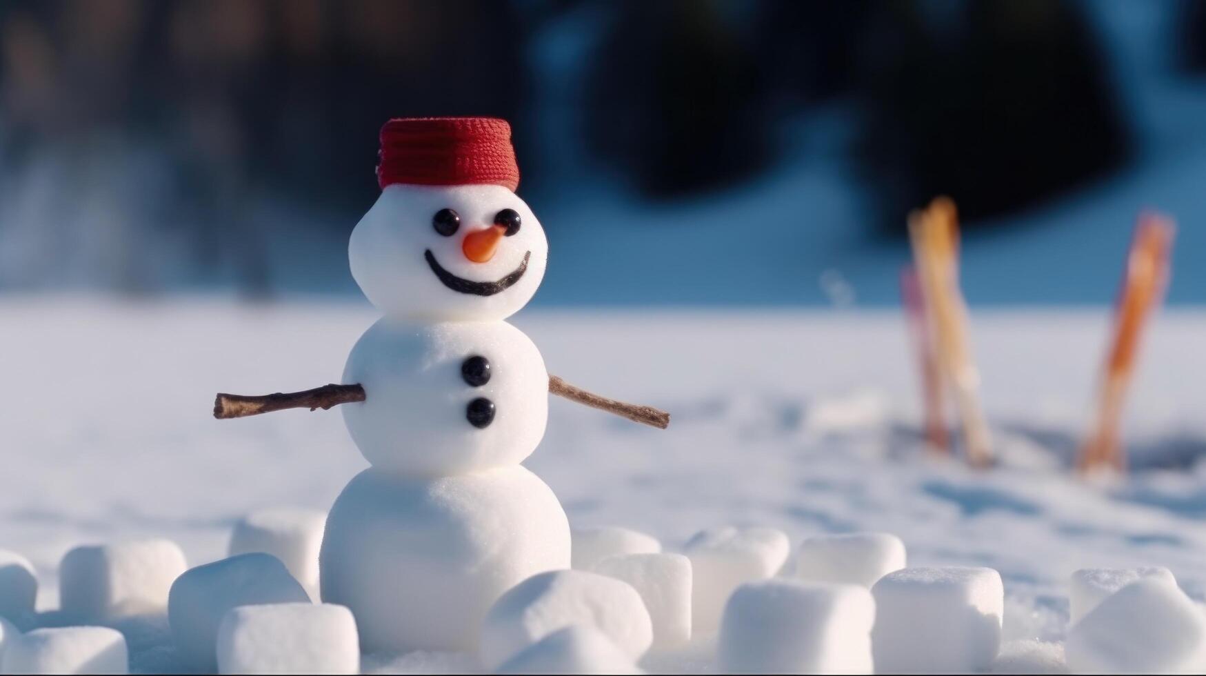 bonhomme de neige hiver Contexte. illustration ai génératif photo