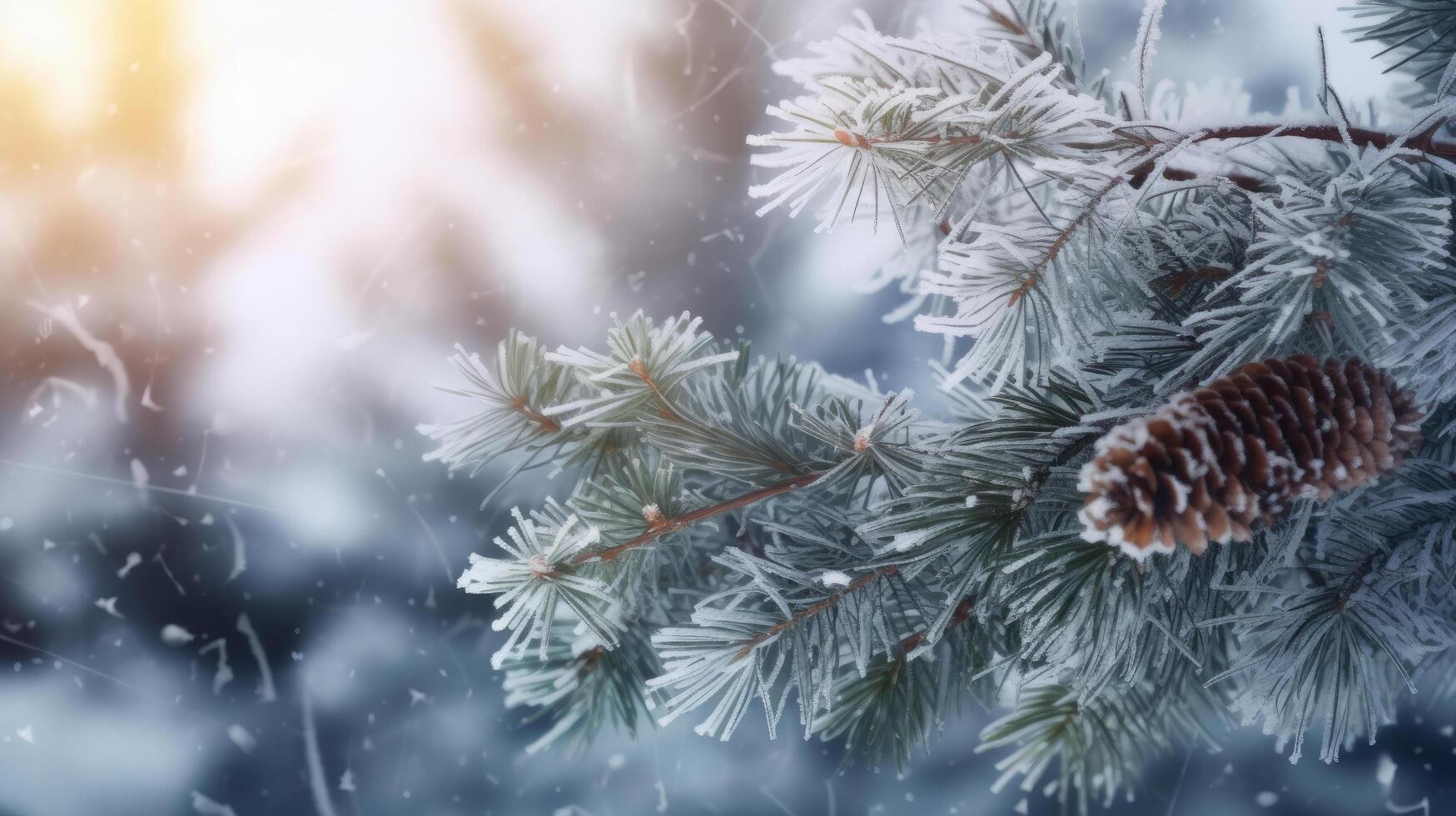 hiver sapin dans neige. illustration ai génératif photo