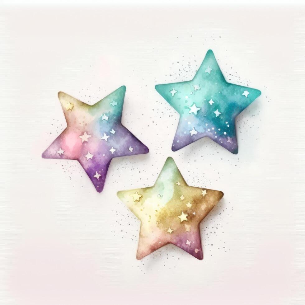 aquarelle coloré étoiles. illustration ai génératif photo