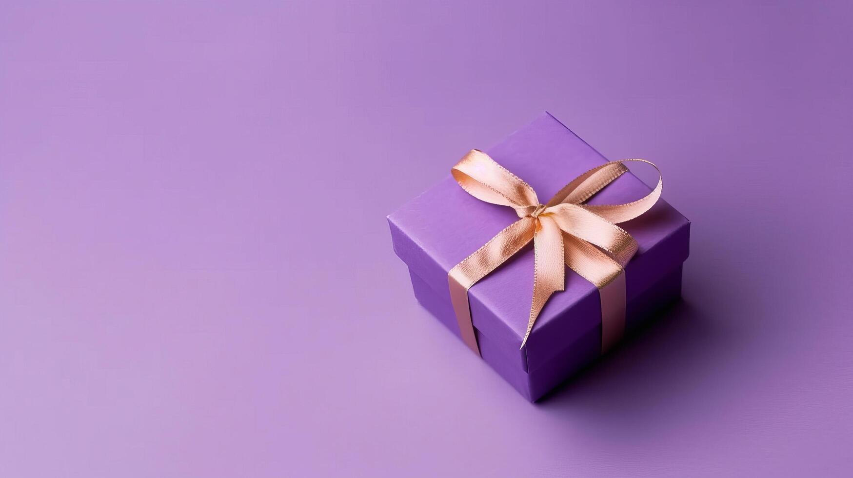 violet cadeau boîte Contexte. illustration ai génératif photo