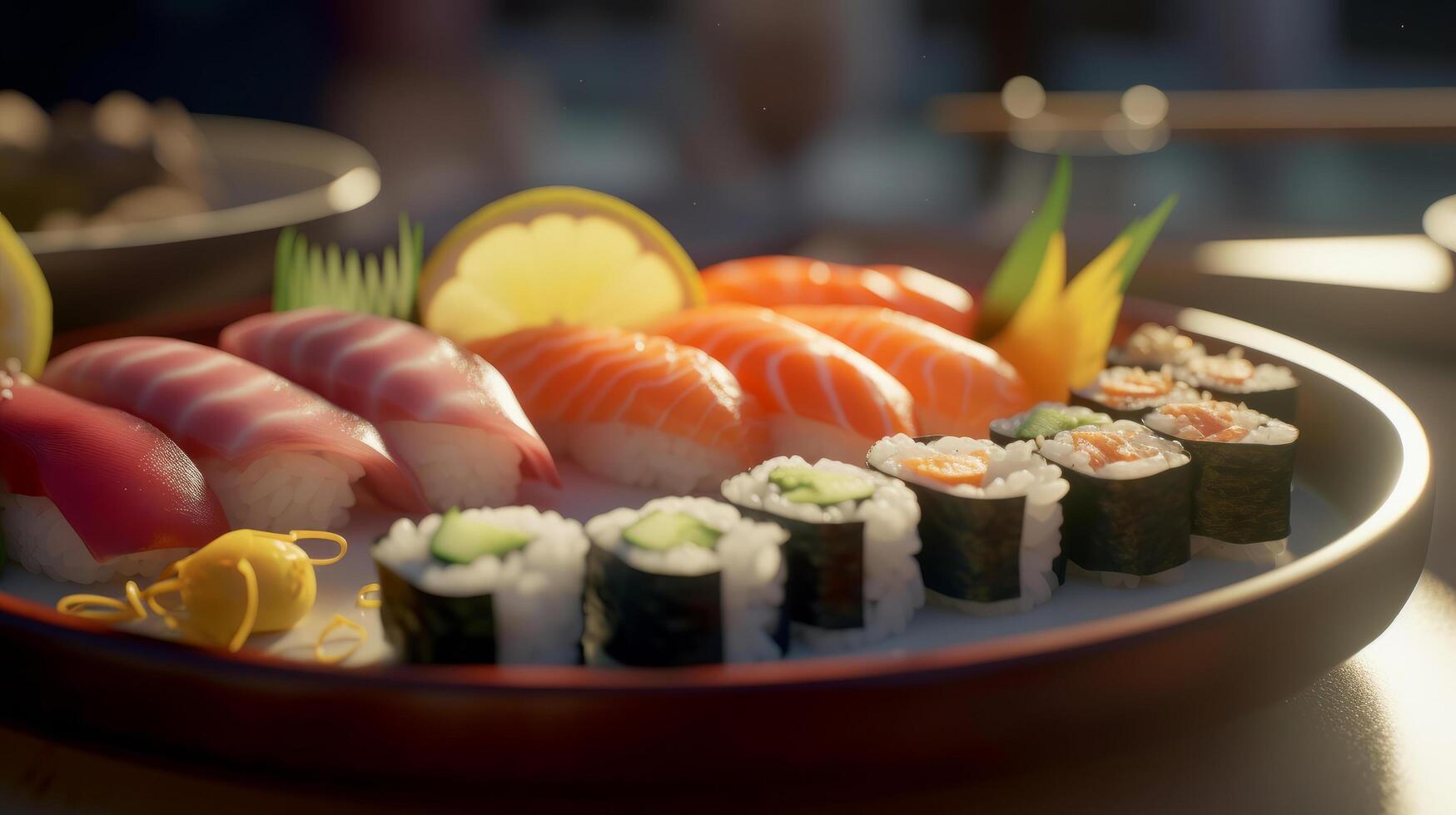 délicieux Sushi. illustration ai génératif photo