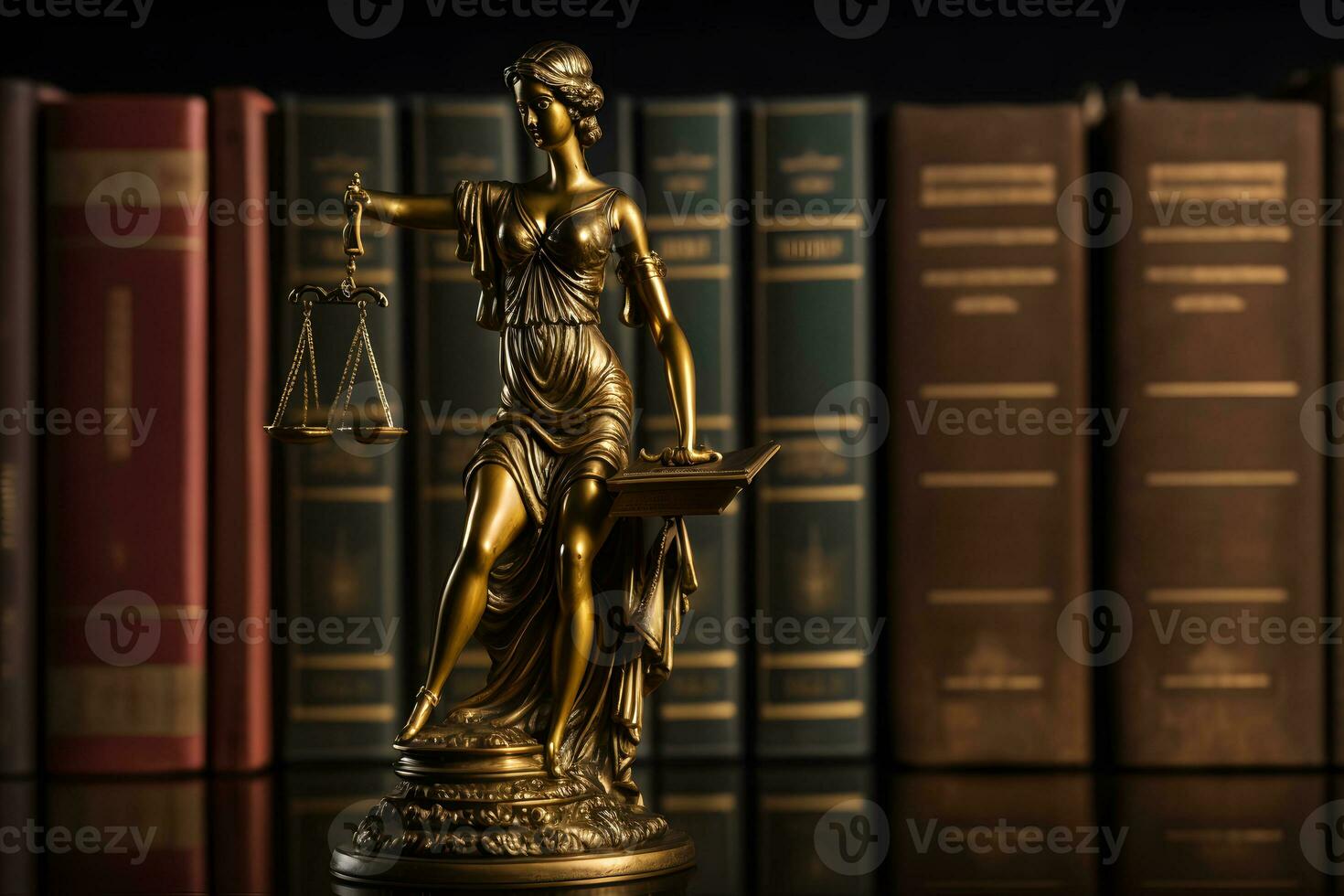 sculptures de thémis, une symbole de Justice dans juge ou avocat intérieur. neural réseau généré art photo