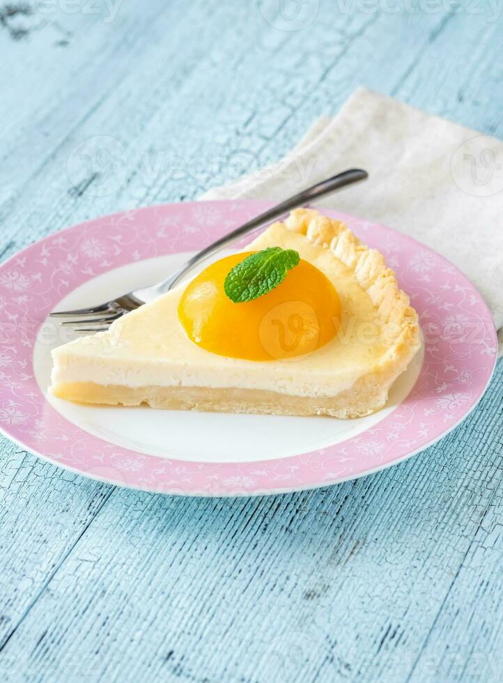 tarte aux pêches à la crème de mascarpone photo