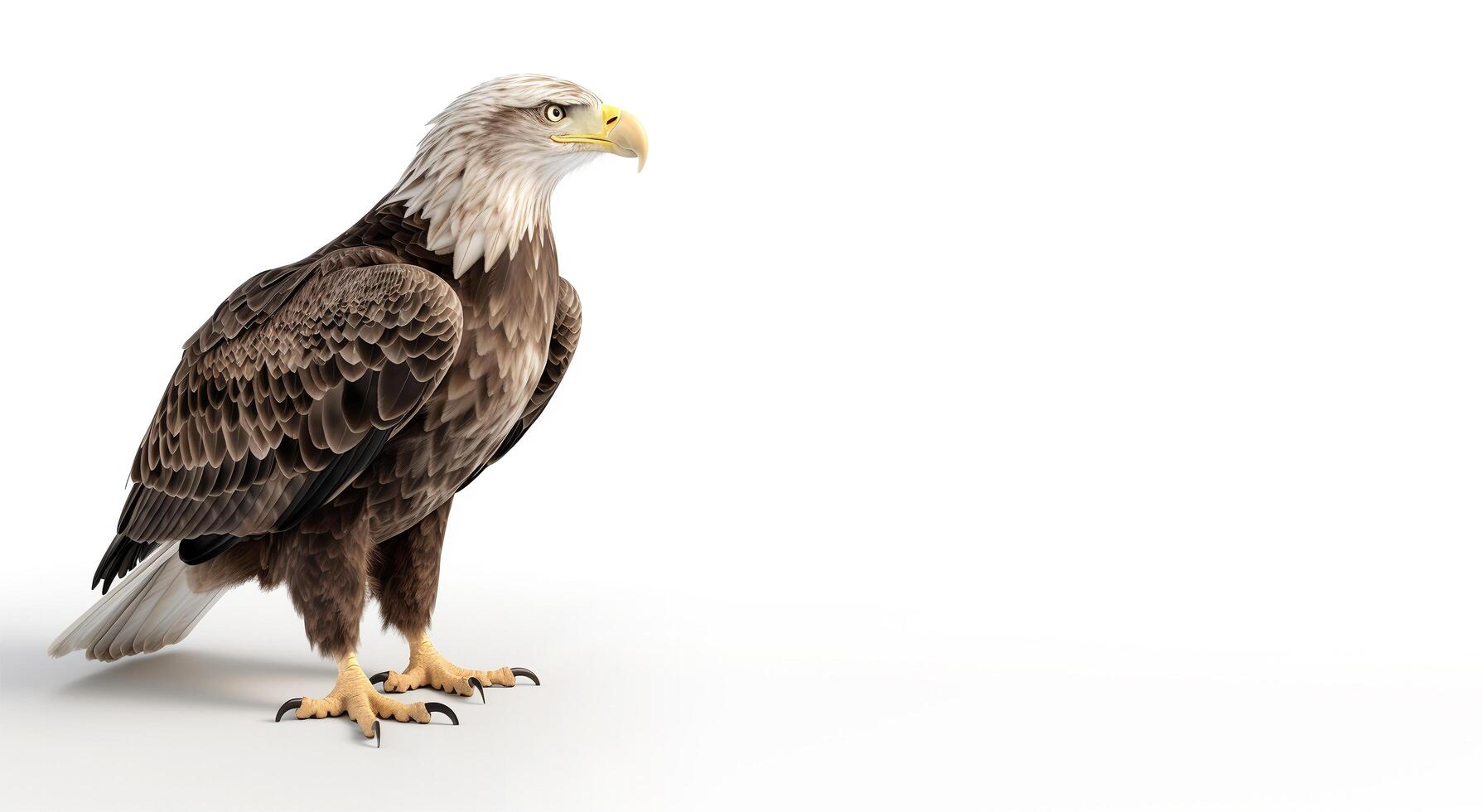 Aigle portrait studio. isolé sur blanc Contexte avec copie espace, génératif ai photo