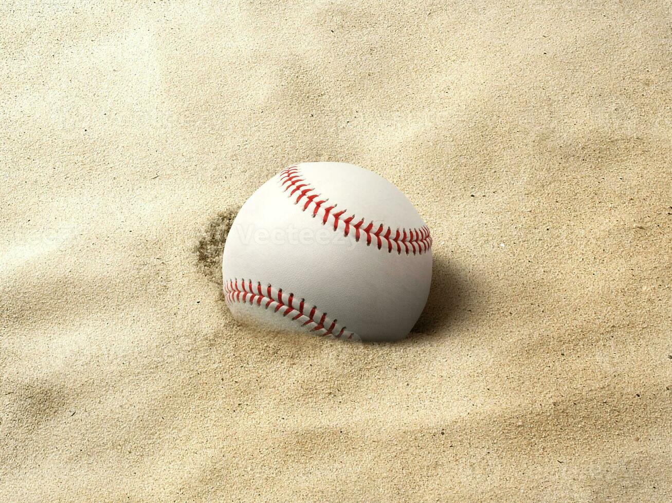 base-ball Balle sur le le sable Contexte photo