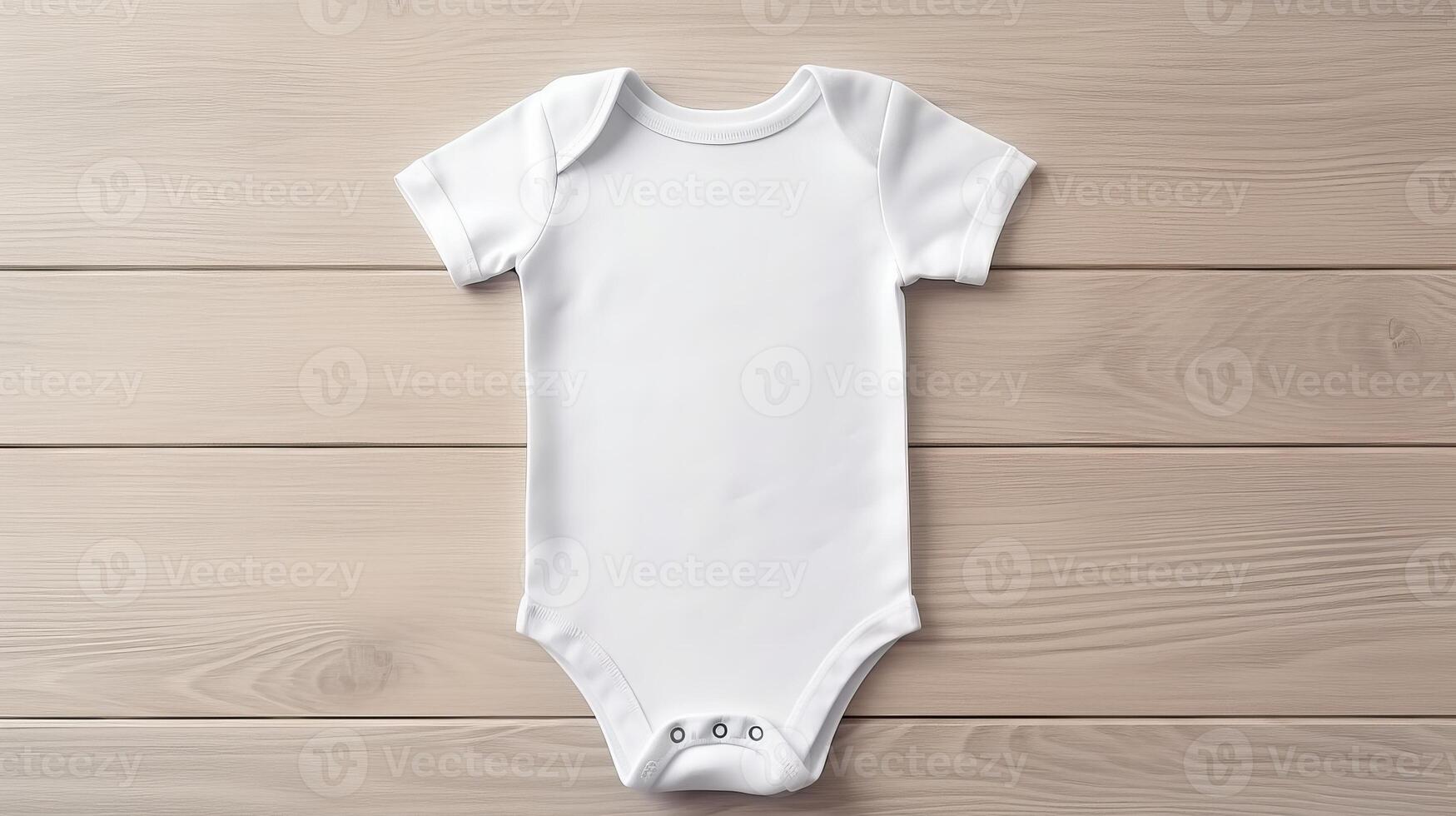 blanc enfant bref manche le maillot de corps. Créatif Ressource, ai généré photo