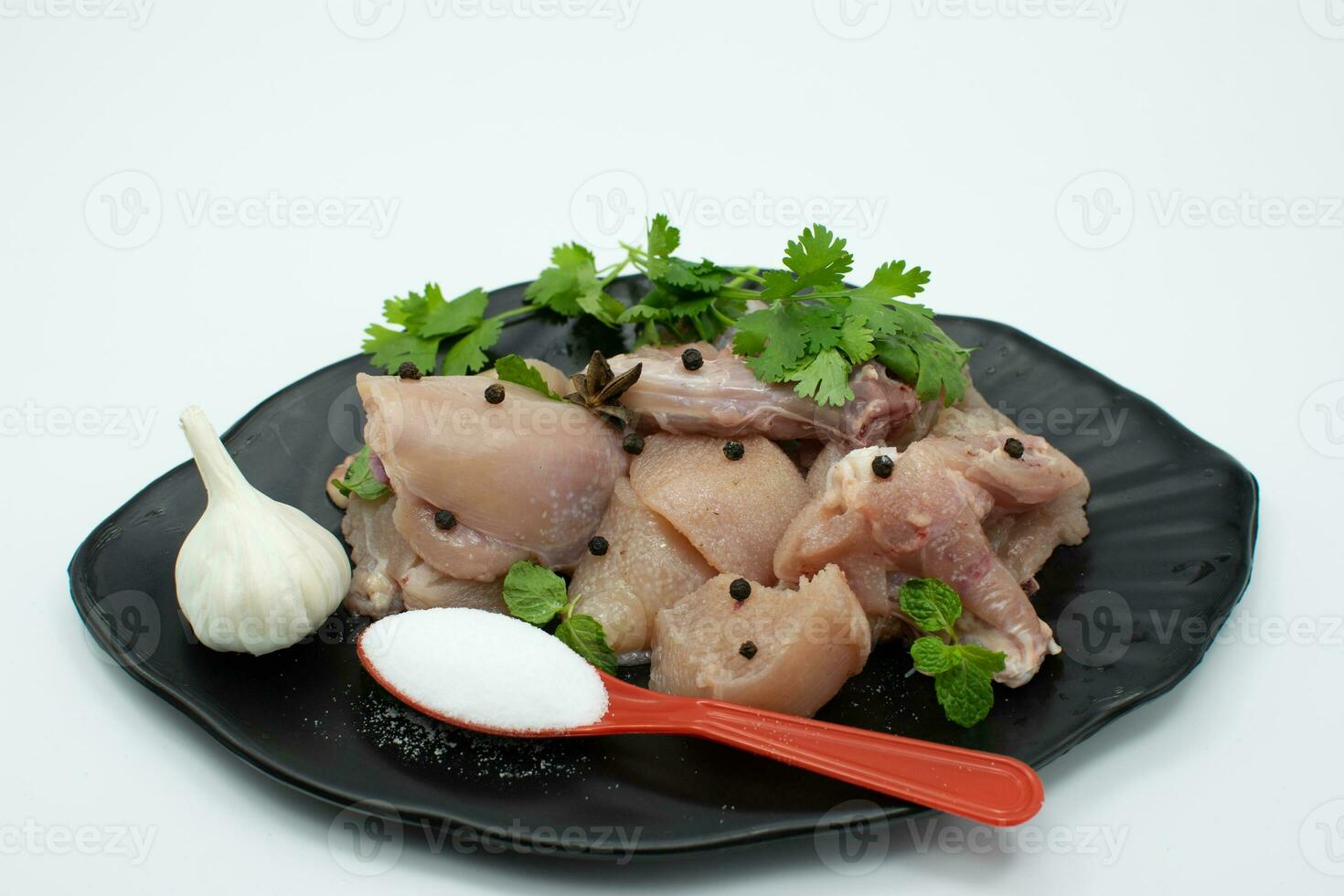 Frais poulet Viande sur blanc Contexte photo